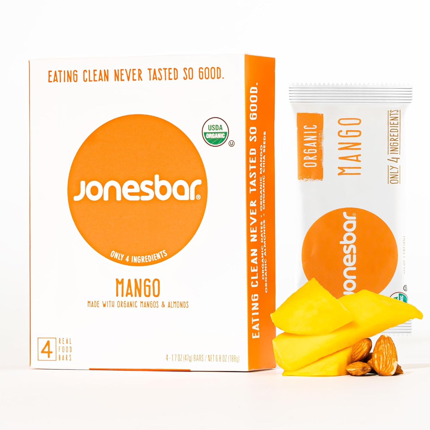 JONESBAR Organic Plant Based Protein Bars | Peanut Butter and Jelly | Fruit & Nut Bar, Kosher, Gluten Free, Breakfast Bars, School Snacks, Vegan Snack & Healthy Snacks for Adults and Kids (Pack of 12)