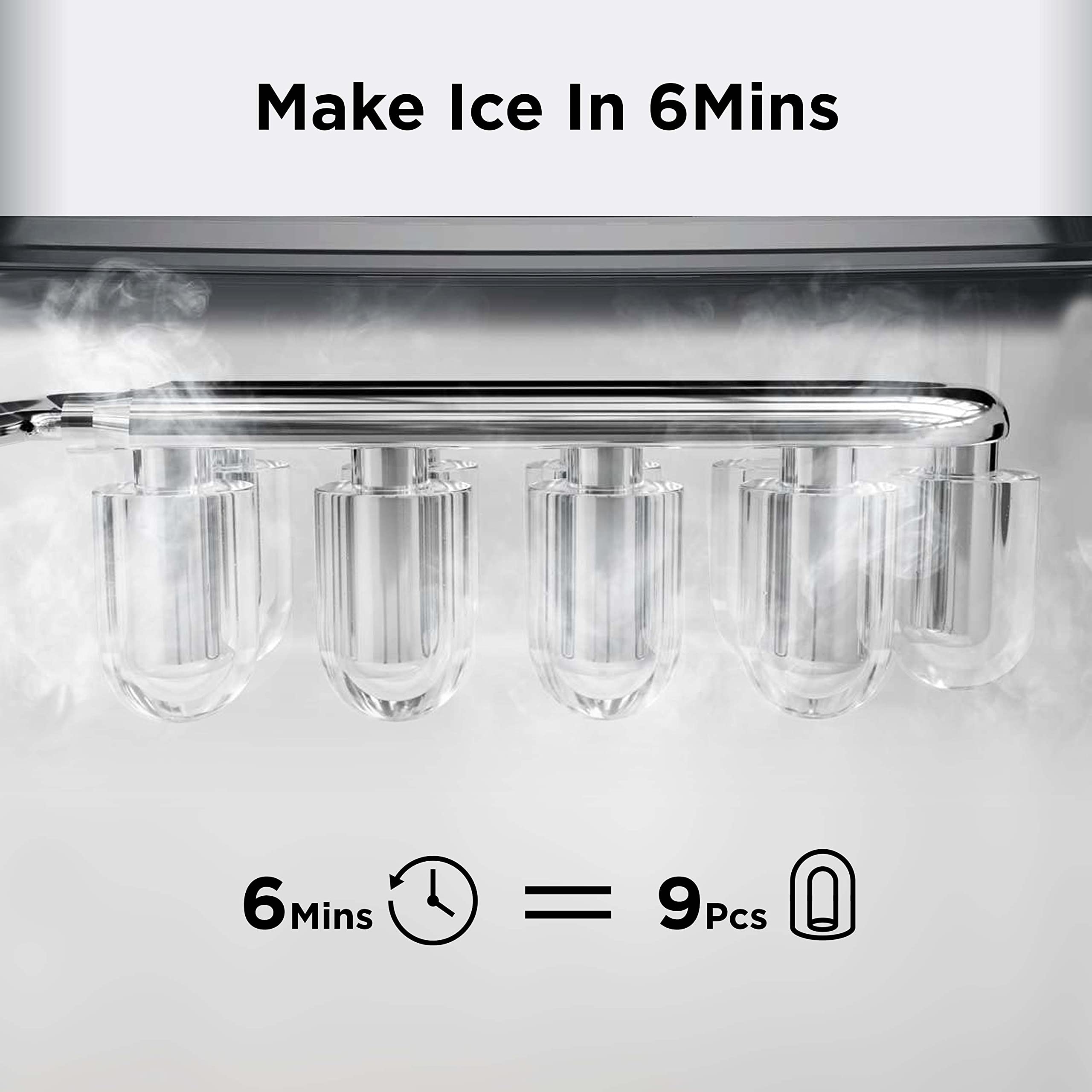 Nugget Ice Maker Countertop, Silonn Chewable Pellet Ice Machine with Self-Cleanin Function, 36lbs/24H Portable Ice Makers for Home Kitchen Officce, Black