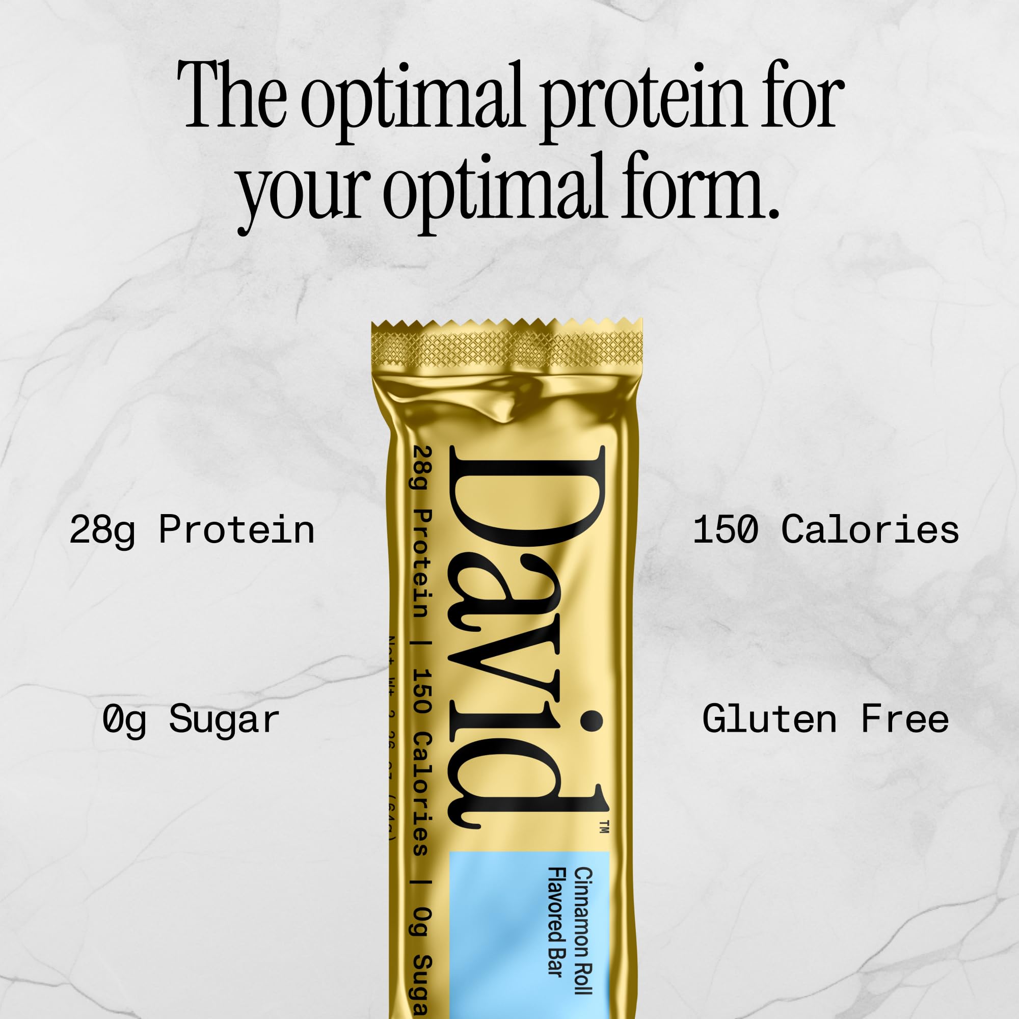 David High Protein Bars No Sugar - Sugar Free Protein Bars, Low Carb, Gluten Free - 28g of Protein, 150 Calories - David Bar On-The-Go Snack - Peanut Butter Chocolate Chunk Flavor, Pack of 12