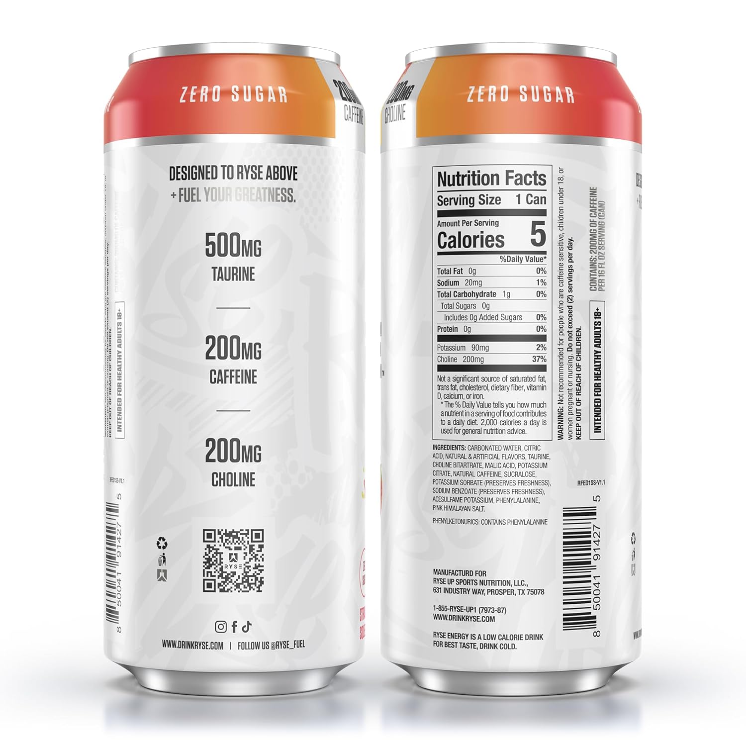 RYSE Fuel Energy Drink - Variety Pack - Sugar Free, Gluten Free & Vegan - 200mg Natural Caffeine, Taurine & Choline for Focus & Energy - No Artificial Colors - 16 fl oz Cans (12-Pack)