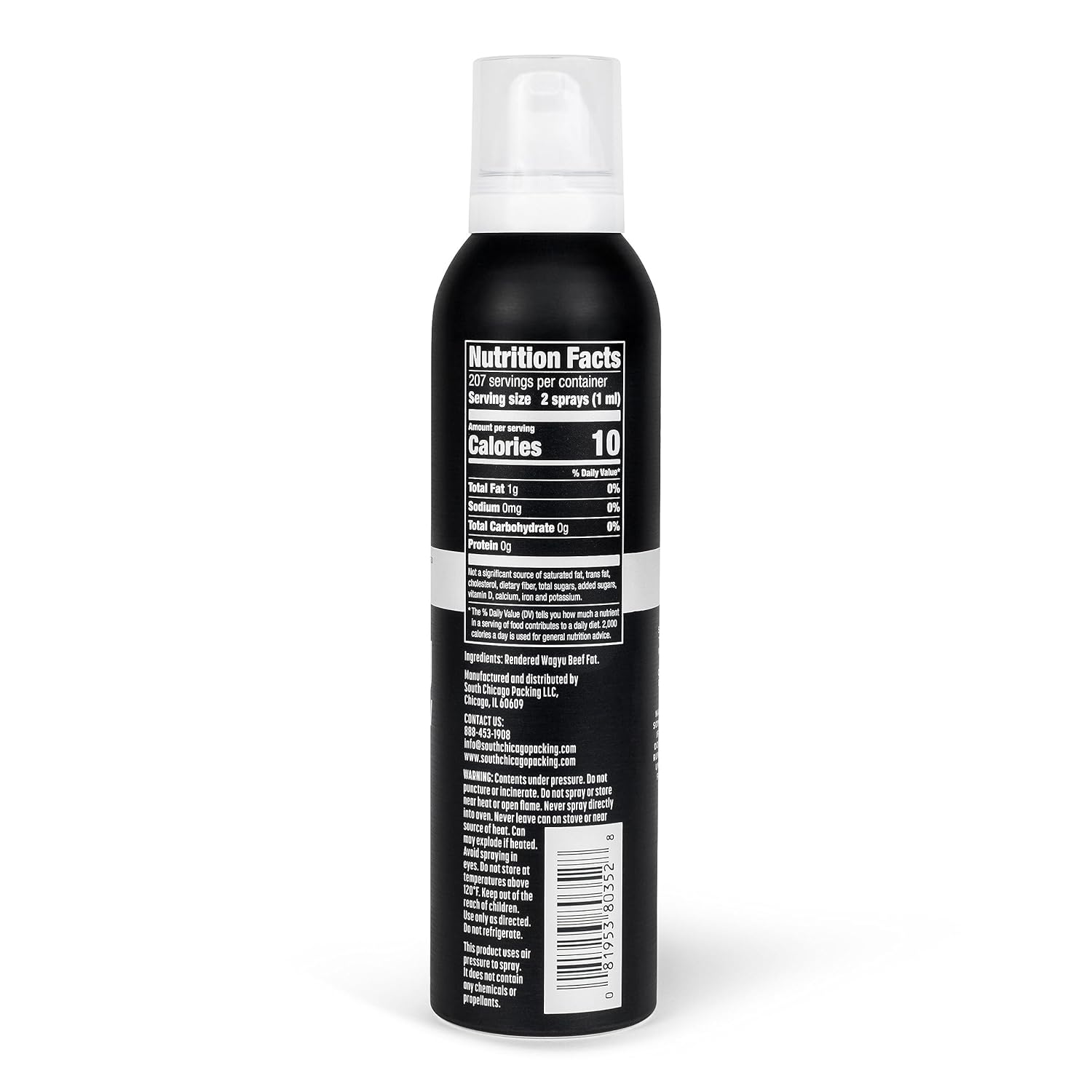 South Chicago Packing Wagyu Beef Tallow Spray, Umami-Rich, Flavorful, Perfect for Sauteing, Stir-frying and Grilling, Nonstick Cooking Oil, 7 Fl Oz