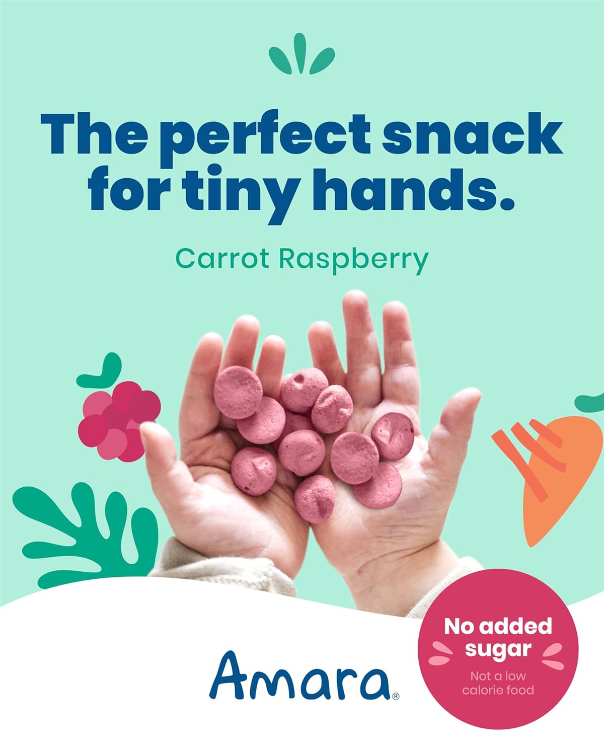 Amara Smoothie Melts - Mixed Red Berries - Baby Snacks Made With Fruits and Vegetables - Healthy Toddler Snacks For Your Kids Lunch Box - Organic Plant Based Yogurt Melts - 6 Resealable Bags