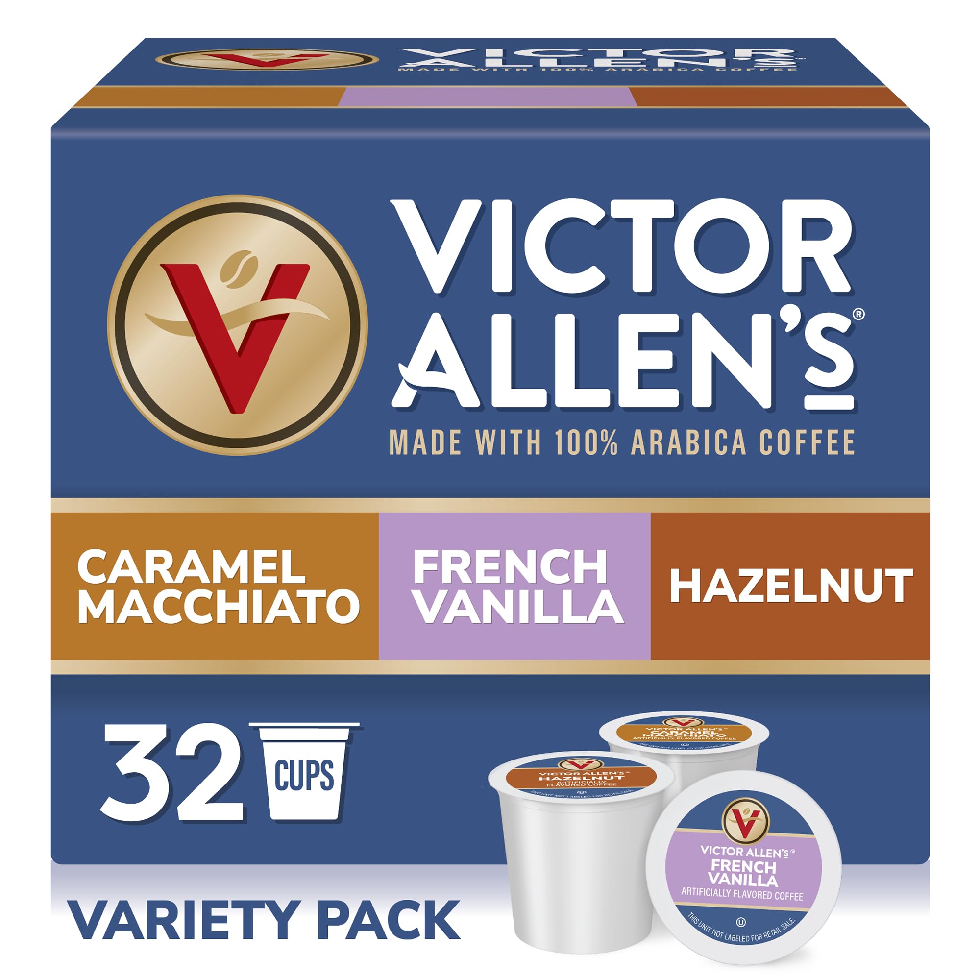 Victor Allen's Coffee Hazelnut Flavored, Medium Roast, 80 Count, Single Serve Coffee Pods for Keurig K-Cup Brewers