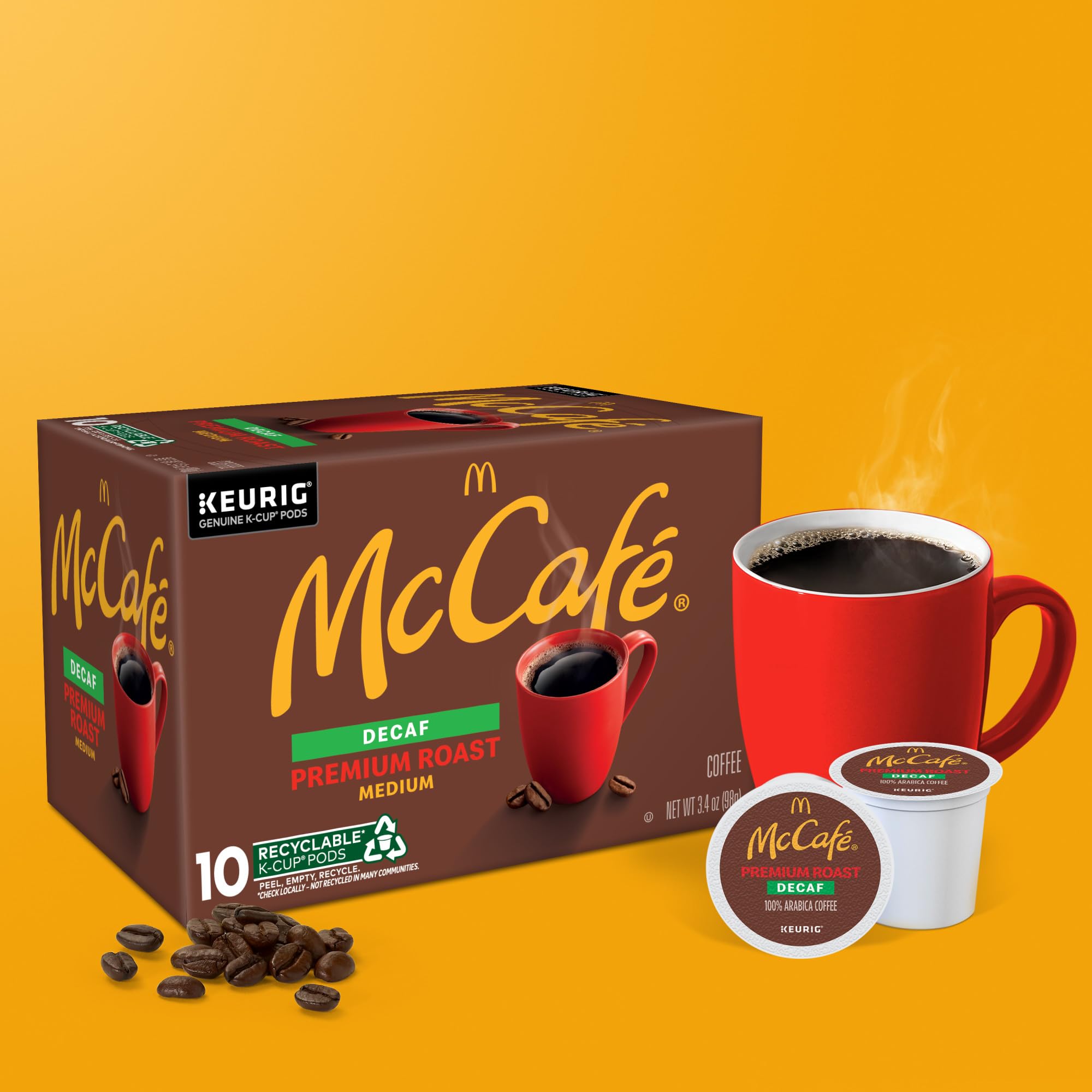 McCafe Premium Roast Decaf Coffee, Single Serve Keurig K-Cup Pods, Decaffeinated, 96 Count (4 Packs of 24)