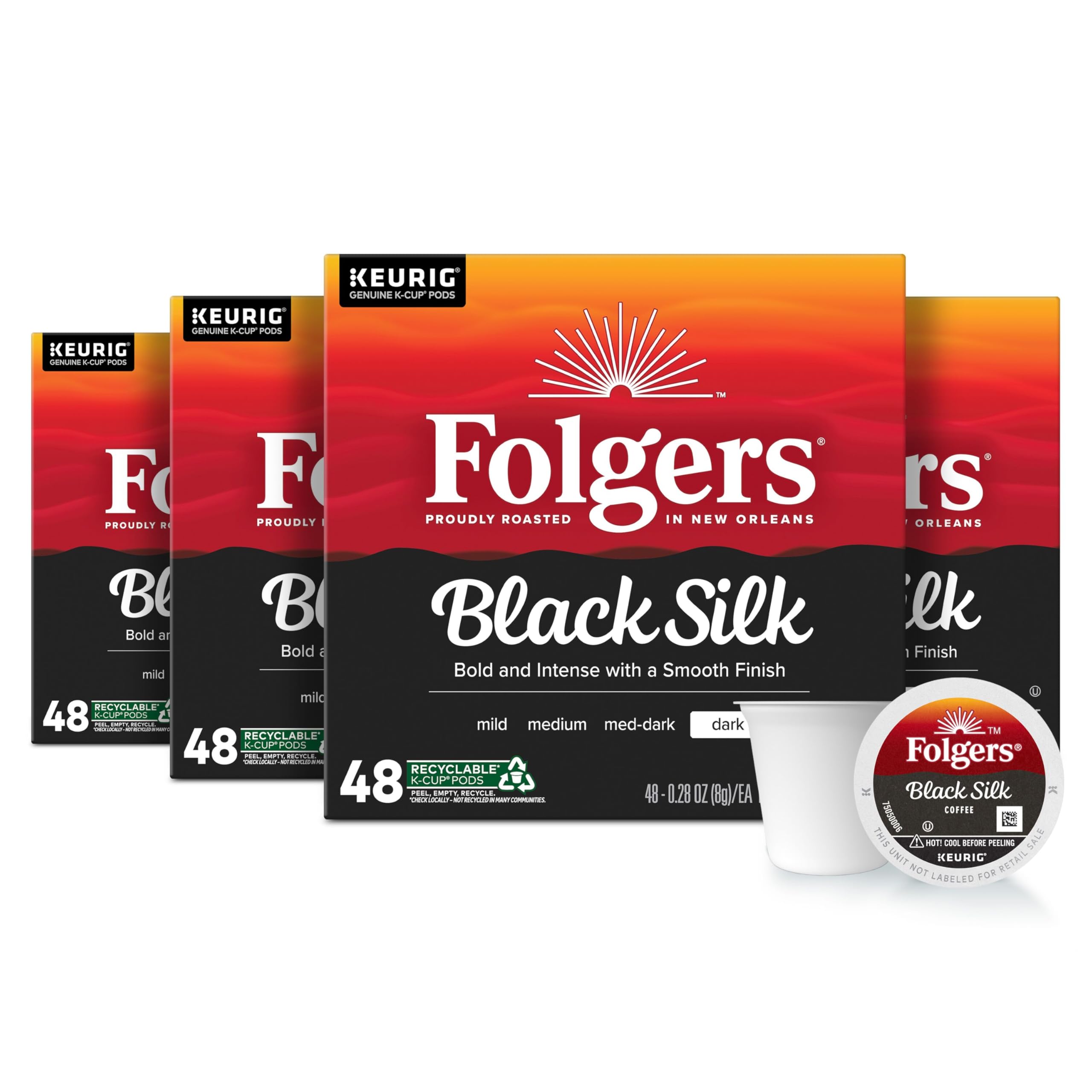 Folgers Classic Roast Medium Roast Coffee, 72 Keurig K-Cup Pods
