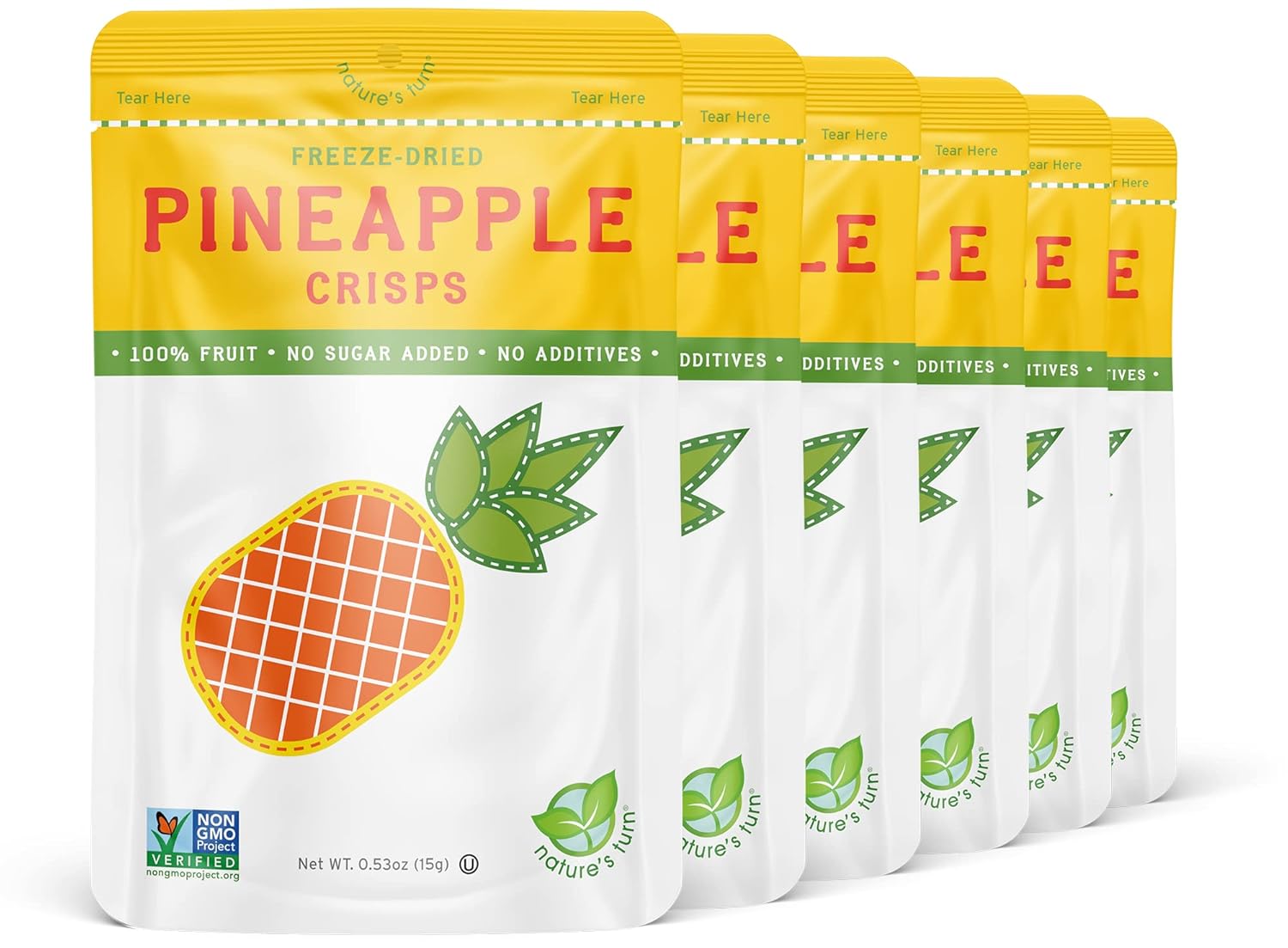 Nature’s Turn Freeze-Dried Strawberry Crisps – Healthy, Gluten-Free, Crispy & Delicious, Plant-Based Snack, Ideal for Cereal, Smoothies, School Lunches, & On-the-Go, Bags of 12 (0.53 oz Each)