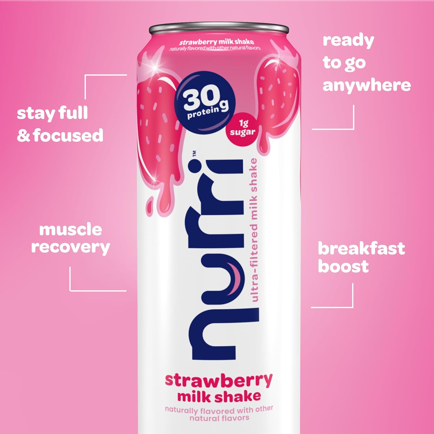 Nurri - 30g Protein Ultra Filtered Milk Shake – Chocolate - Lactose Free, Low Sugar, 150 Calories, 10 Vitamins and Minerals - 11 fl oz, 10 Cans