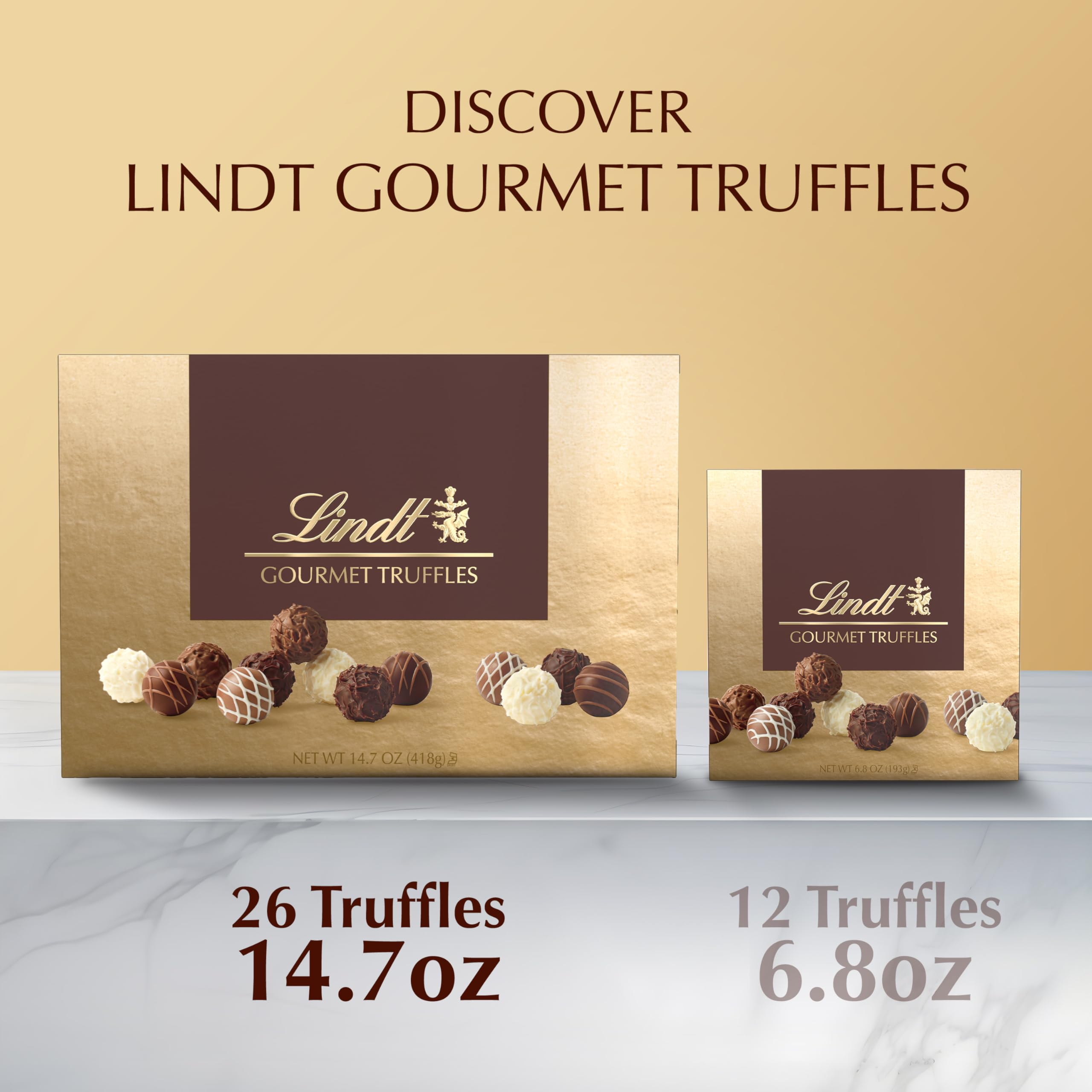Lindt Gourmet Truffles Chocolate Candy Truffles, Assorted Chocolate Truffles, Christmas Candy, 14.7 oz. Gift Box