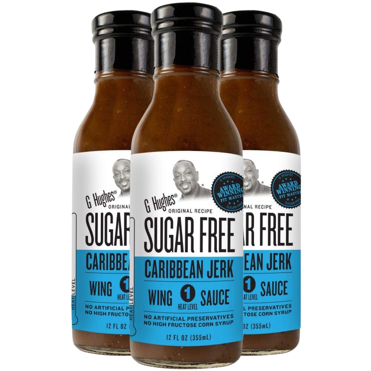 G Hughes Sugar Free, Mango Habanero Wing Sauce - Gluten Free Hot Sauce, Sugar Free Sauces, Habanero Hot Sauce, BBQ Sauces, No High Fructose, No Sugar - 12 Oz. (3-Pack)