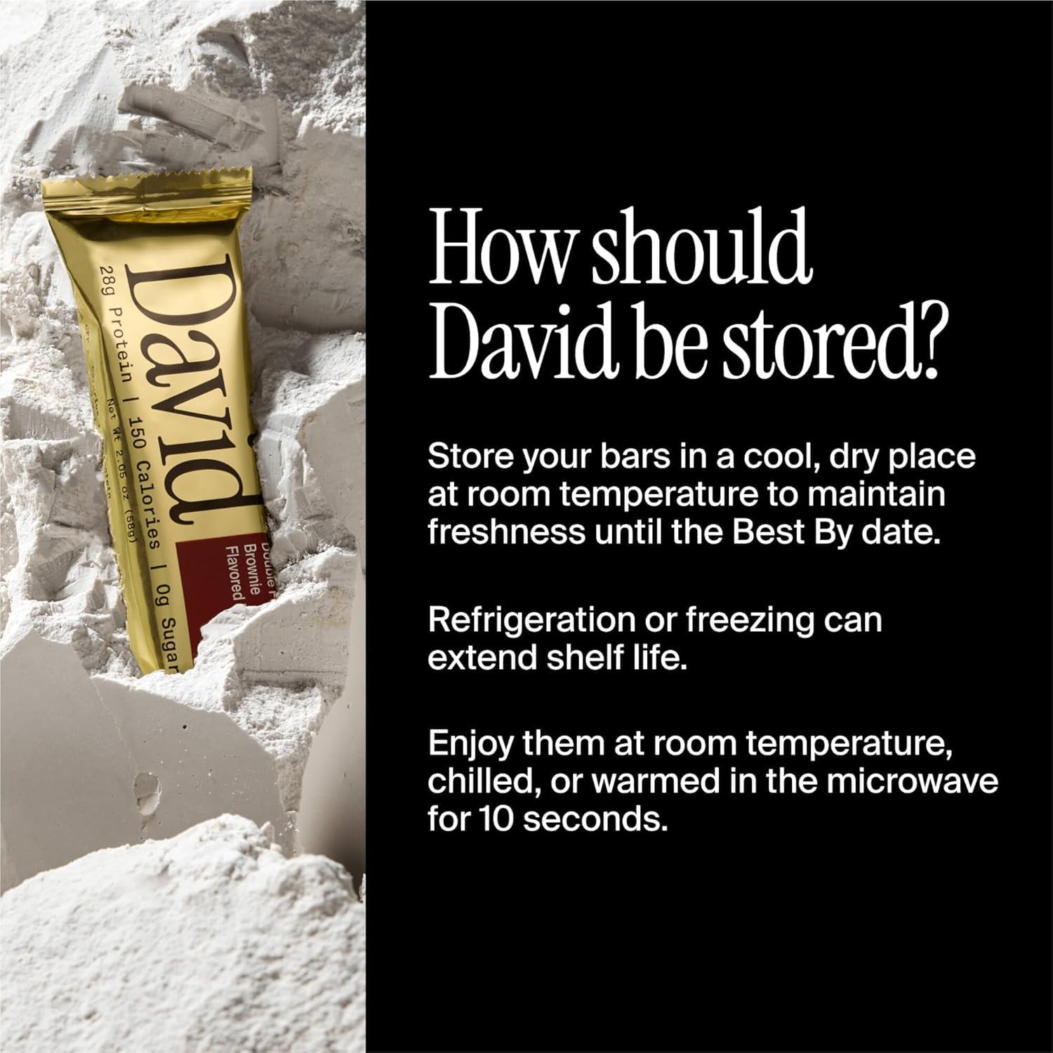 David High Protein Bars No Sugar - Sugar Free Protein Bars, Low Carb, Gluten Free - 28g of Protein, 150 Calories - David Bar On-The-Go Snack - Peanut Butter Chocolate Chunk Flavor, Pack of 12