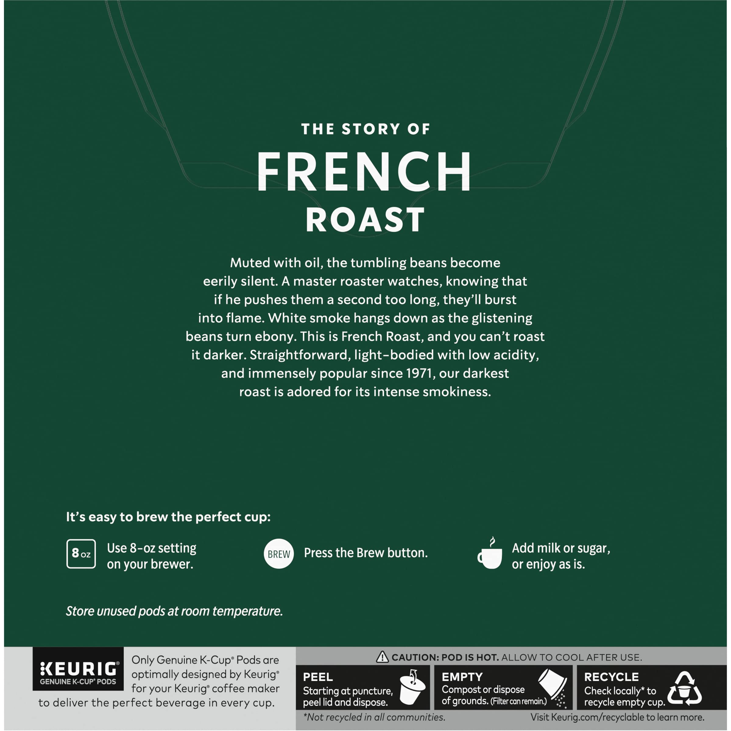 Starbucks K-Cup Coffee Pods, Dark Roast Hot or Iced Coffee, French Roast, 96 Keurig Pods