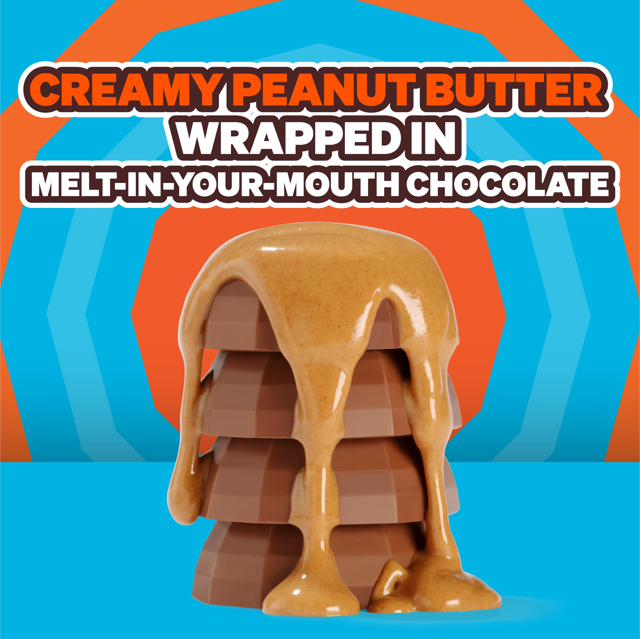 Feastables MrBeast Peanut Butter Jack-O-Lantern, Milk Chocolate & Creamy Peanut Butter Filling, Cups for Adults & Kids, Chocolate Candy for Halloween Snacks, Made With Fairtrade Cocoa, 30 Count