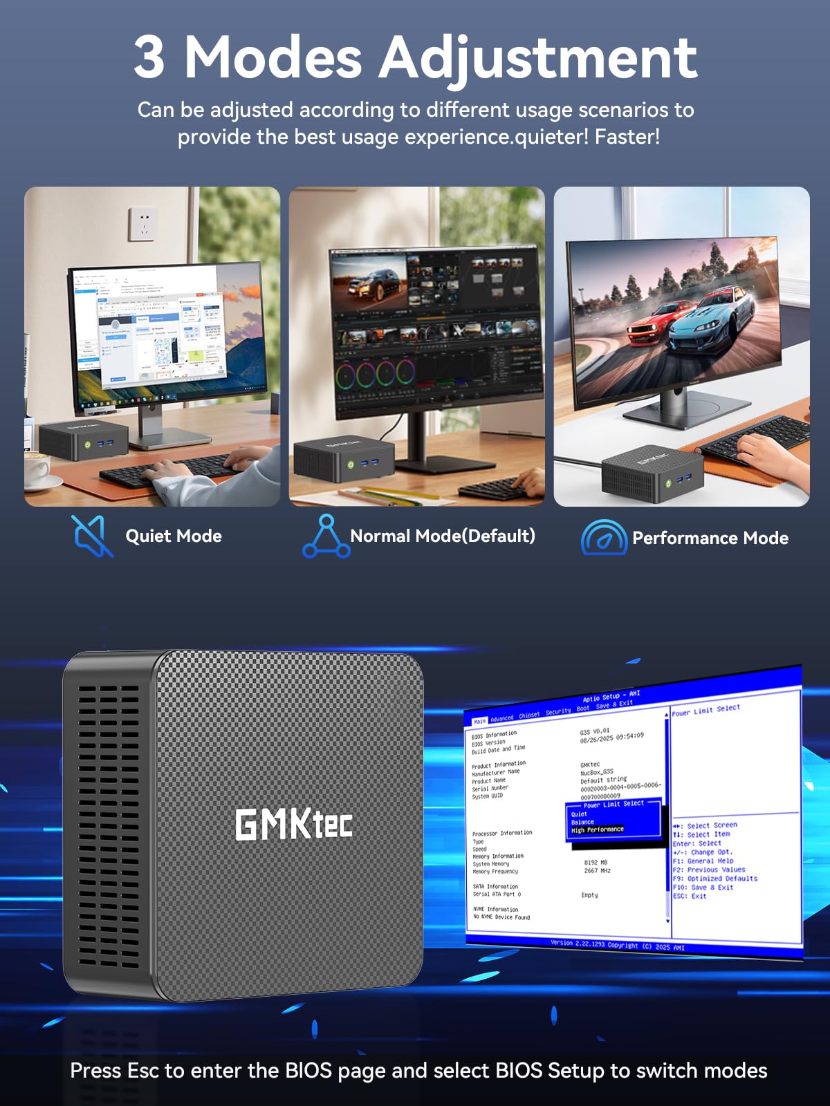 GMKtec G3 Pro Mini PC, Intel Core i3-10110U (Beats 4300U/N150) 16GB DDR4 (Dual Channel) 512GB PCIe M.2 SSD, Desktop Computer 4K Dual HDMI/USB3.2/WiFi 6/BT5.2/2.5GbE for Office, Business