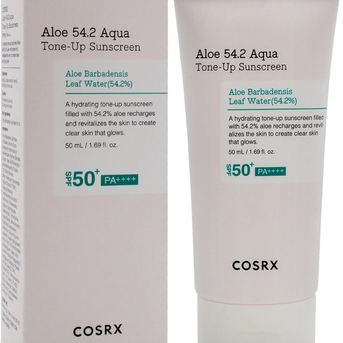 COSRX Aloe 54.2 Aqua Tone-Up Sunscreen SPF 50 Plus for Unisex - 1.69 oz Sunscreen