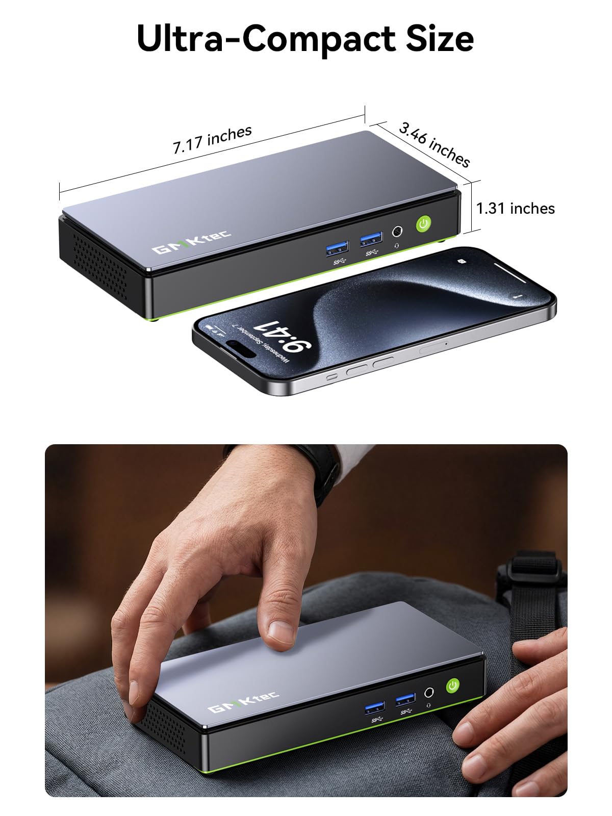 GMKtec G3 Pro Mini PC, Intel Core i3-10110U (Beats 4300U/N150) 16GB DDR4 (Dual Channel) 512GB PCIe M.2 SSD, Desktop Computer 4K Dual HDMI/USB3.2/WiFi 6/BT5.2/2.5GbE for Office, Business