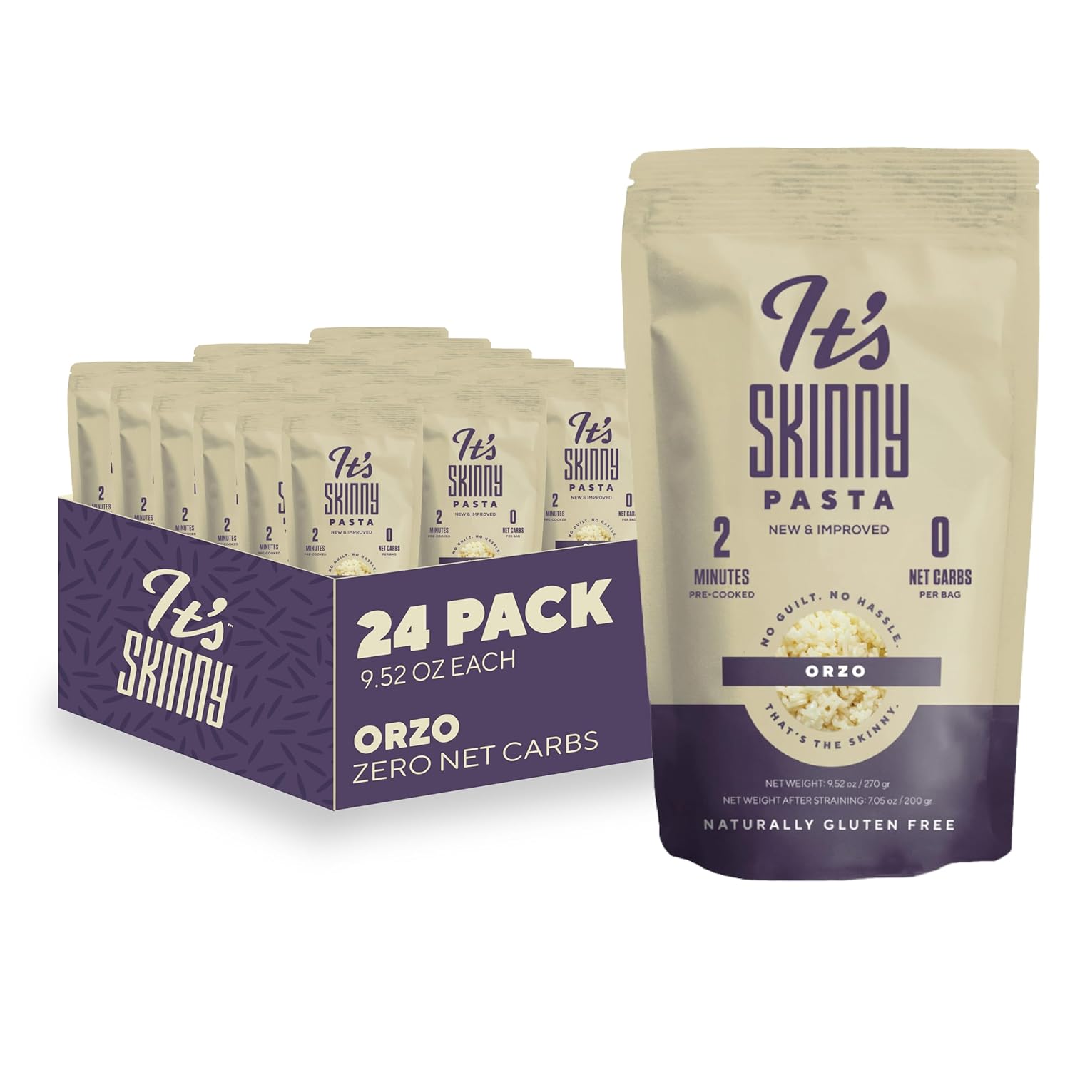It’s Skinny Angel Hair Pasta – Low Carb Pasta, Gluten Free, Keto & Vegan-Friendly, Shirataki Konjac, Sugar-Free, High in Fiber, Only 4.5 Calories Per Serving, Ready in 2 Minutes (6 Packs)
