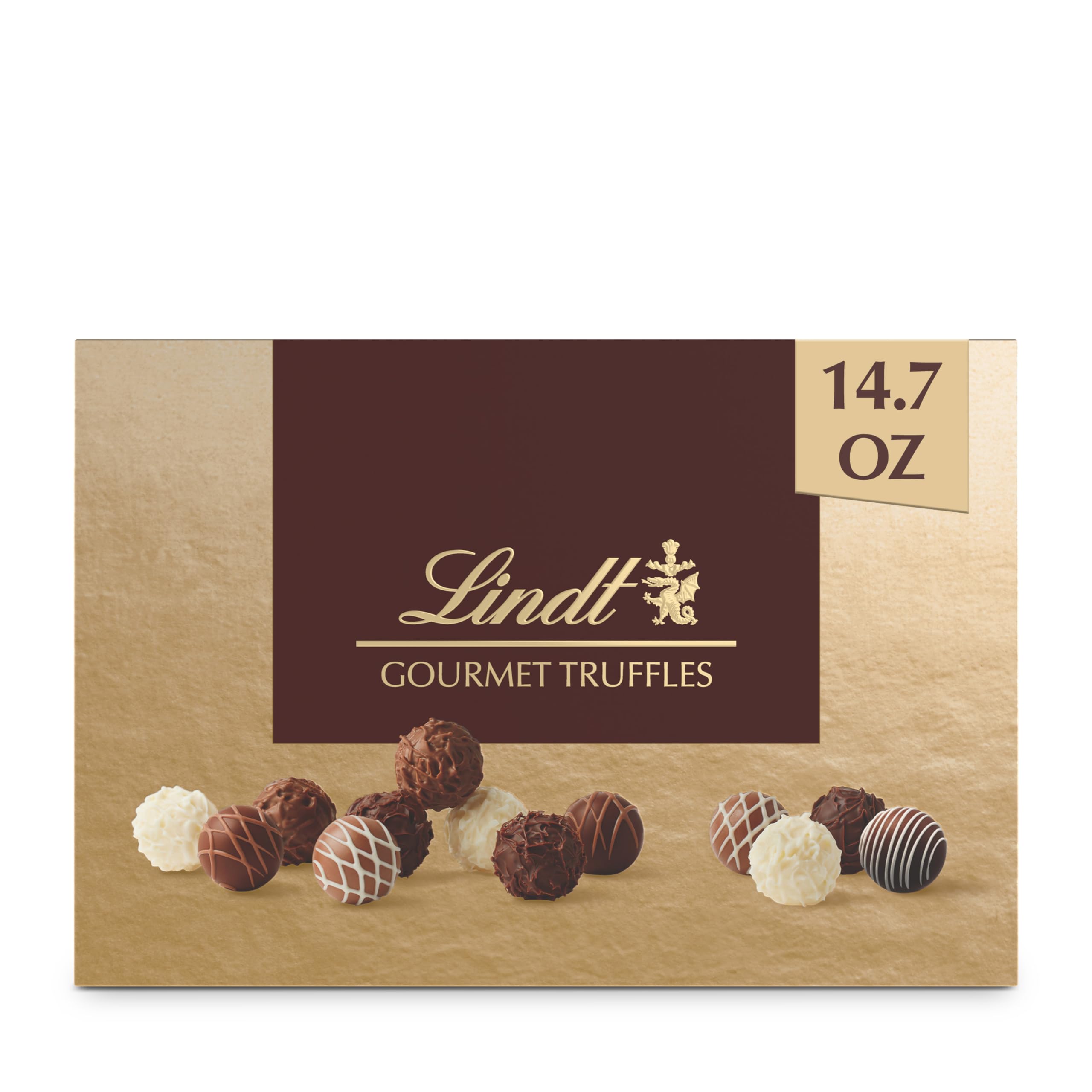 Lindt Gourmet Truffles Chocolate Candy Truffles, Assorted Chocolate Truffles, Christmas Candy, 14.7 oz. Gift Box