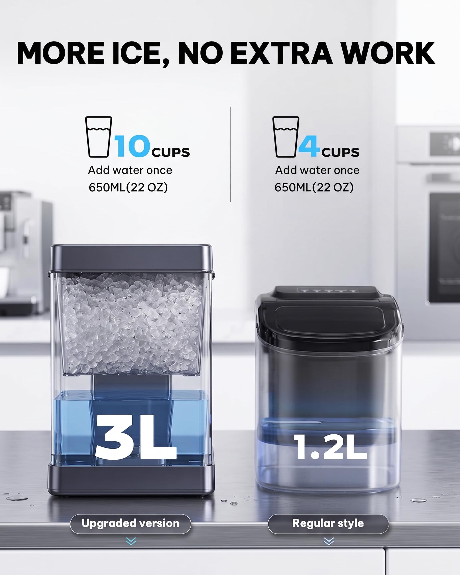 Nugget Ice Maker Countertop, Silonn Chewable Pellet Ice Machine with Self-Cleanin Function, 36lbs/24H Portable Ice Makers for Home Kitchen Officce, Black