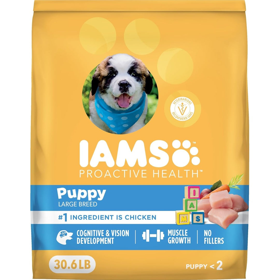 IAMS Proactive Health Large Breed Puppy Food with Real Chicken, 30.6 lb. Bag