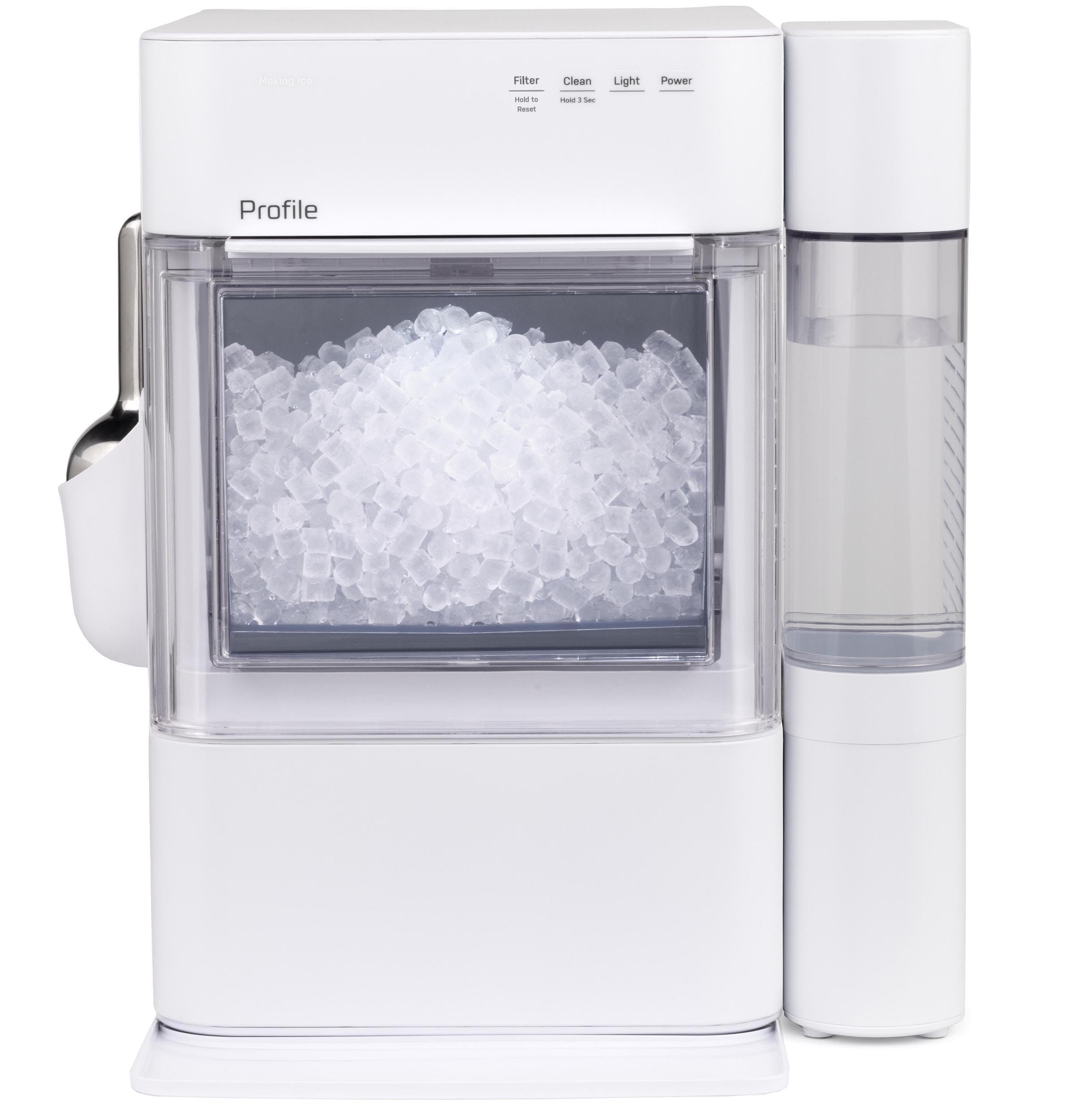 GE Profile Opal 2.0 Ultra Nugget Ice Maker with .75 Gallon Side Tank and Scale Inhibiting Filter, Scoop Included, 38 lbs in 24 Hours, Pellet Ice Machine with WiFi & Smart Connected, Stainless Steel