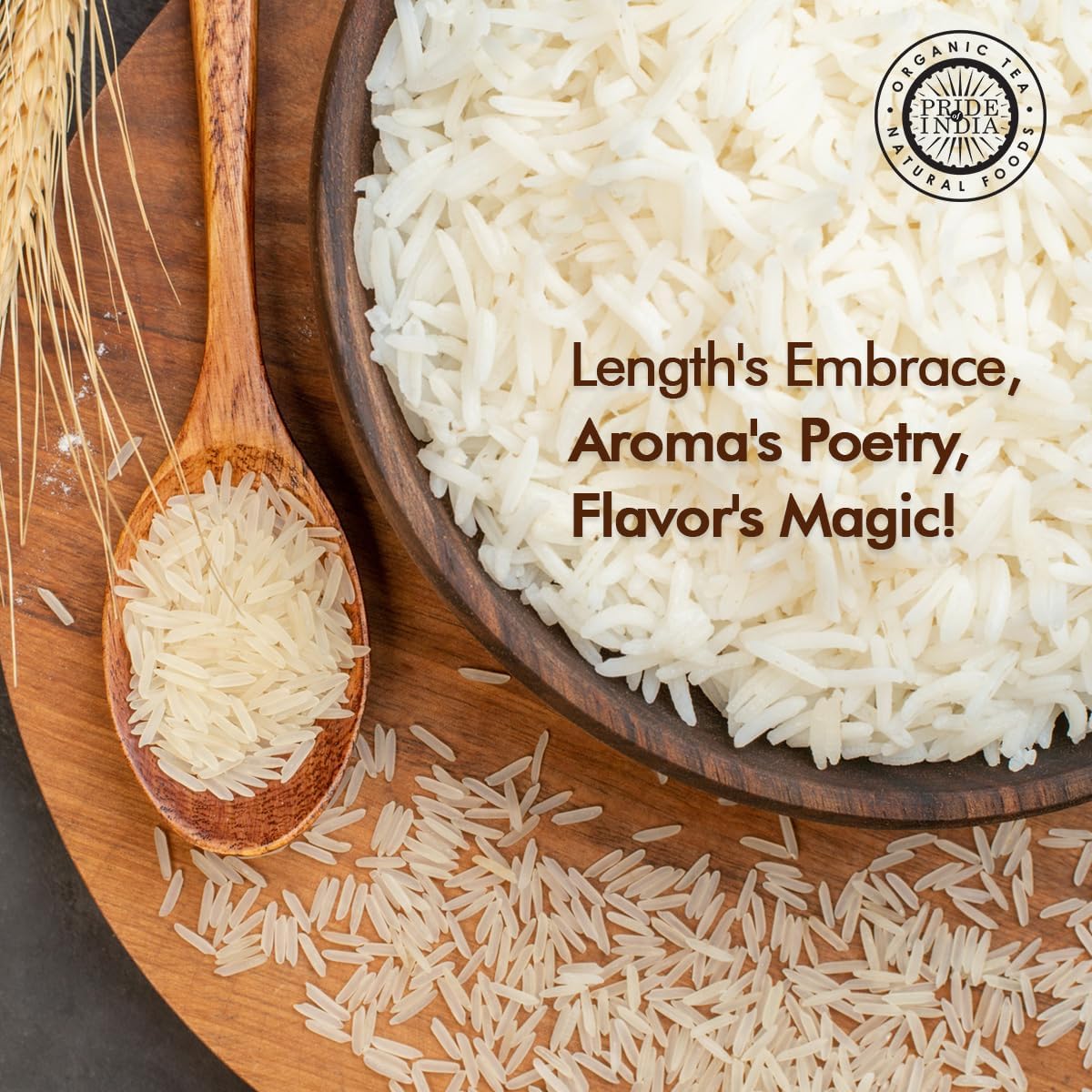 Pride Of India - Extra Long Indian Premium White Basmati Rice, 10 Pound (4.54 Kilo) Reclosable Bag - Naturally Aromatic, Aged, Flavorful, Slender, Non Sticky Grains - Great Value for Money
