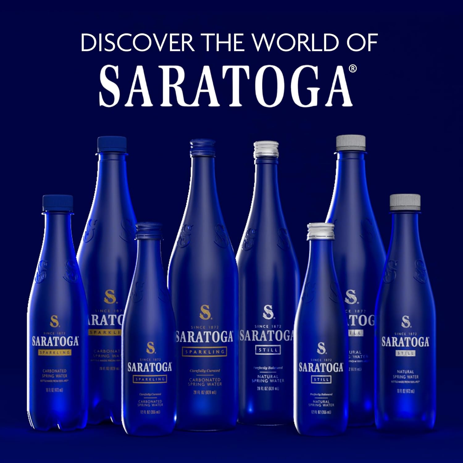 Saratoga Natural Spring Water - 12 oz. (Non-Carbonated, Pack of 24)