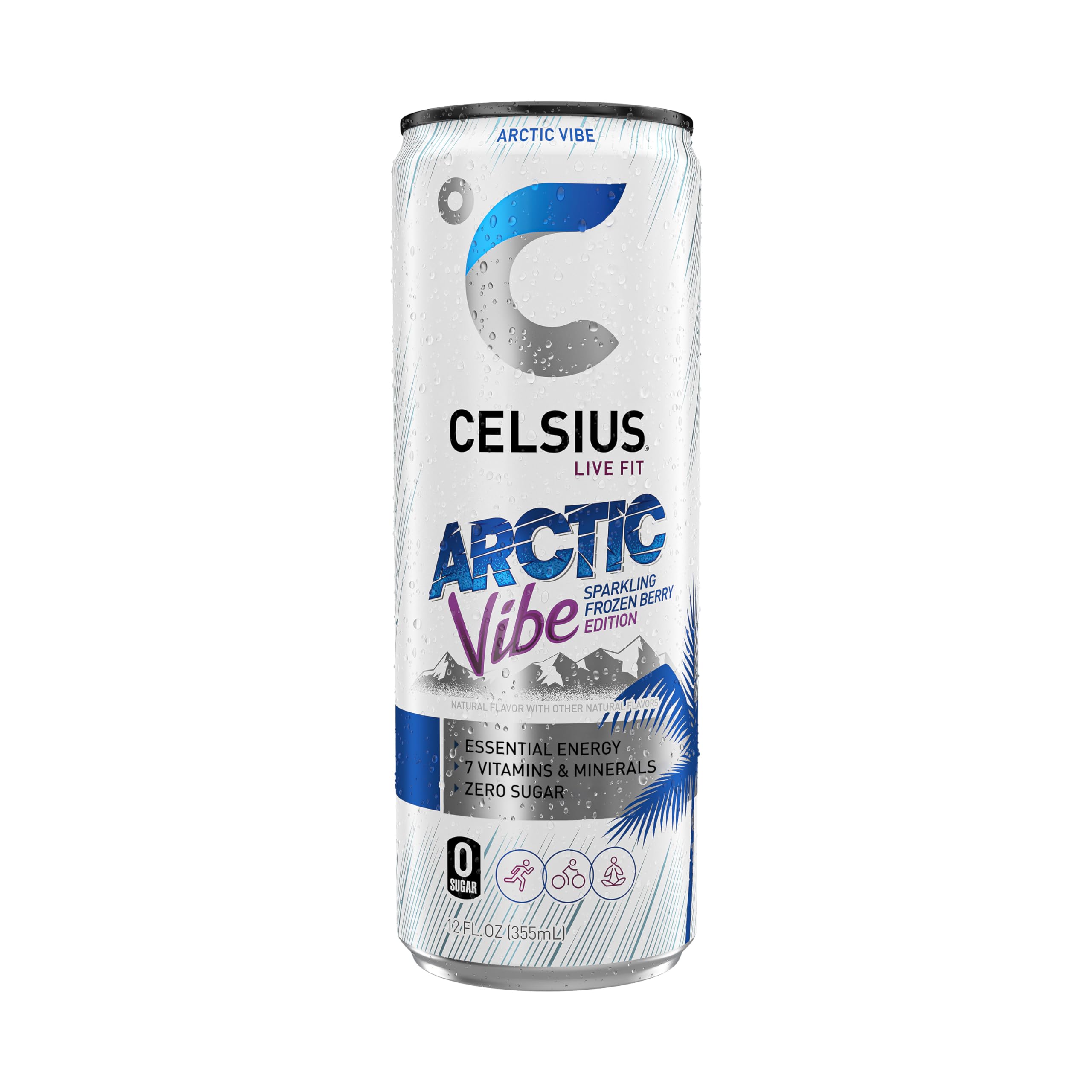 CELSIUS ASTRO VIBE Sparkling Blue Razz, Sugar Free Energy Drink, 12 Fl Oz (Pack of 12)