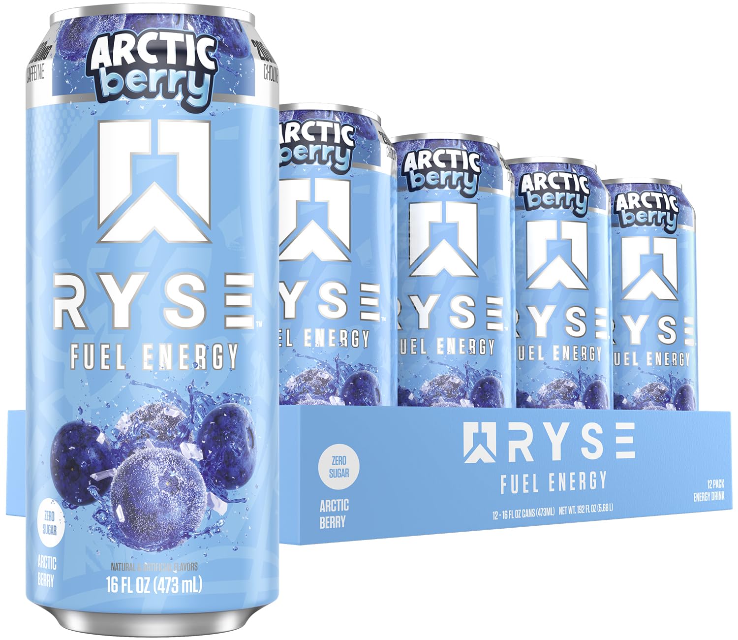 RYSE Fuel Energy Drink - Variety Pack - Sugar Free, Gluten Free & Vegan - 200mg Natural Caffeine, Taurine & Choline for Focus & Energy - No Artificial Colors - 16 fl oz Cans (12-Pack)