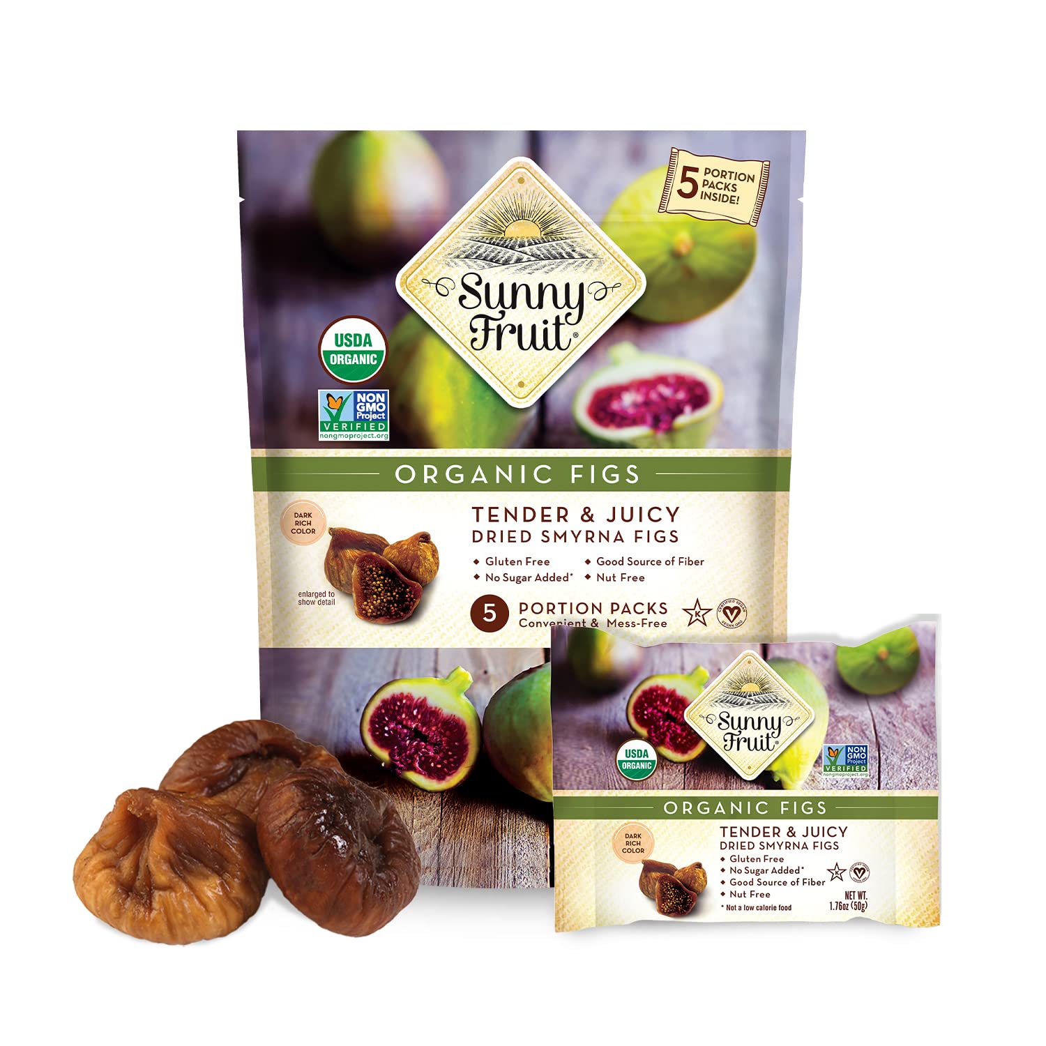 Sunny Fruit Soft Organic Turkish Dried Figs, 2.5 Pound Bulk Bag | No Preservatives, No Sugar Added | Healthy, Naturally Sweet Snack | Whole Dried Fruits | ORGANIC, NON-GMO, VEGAN, HALAL, KOSHER