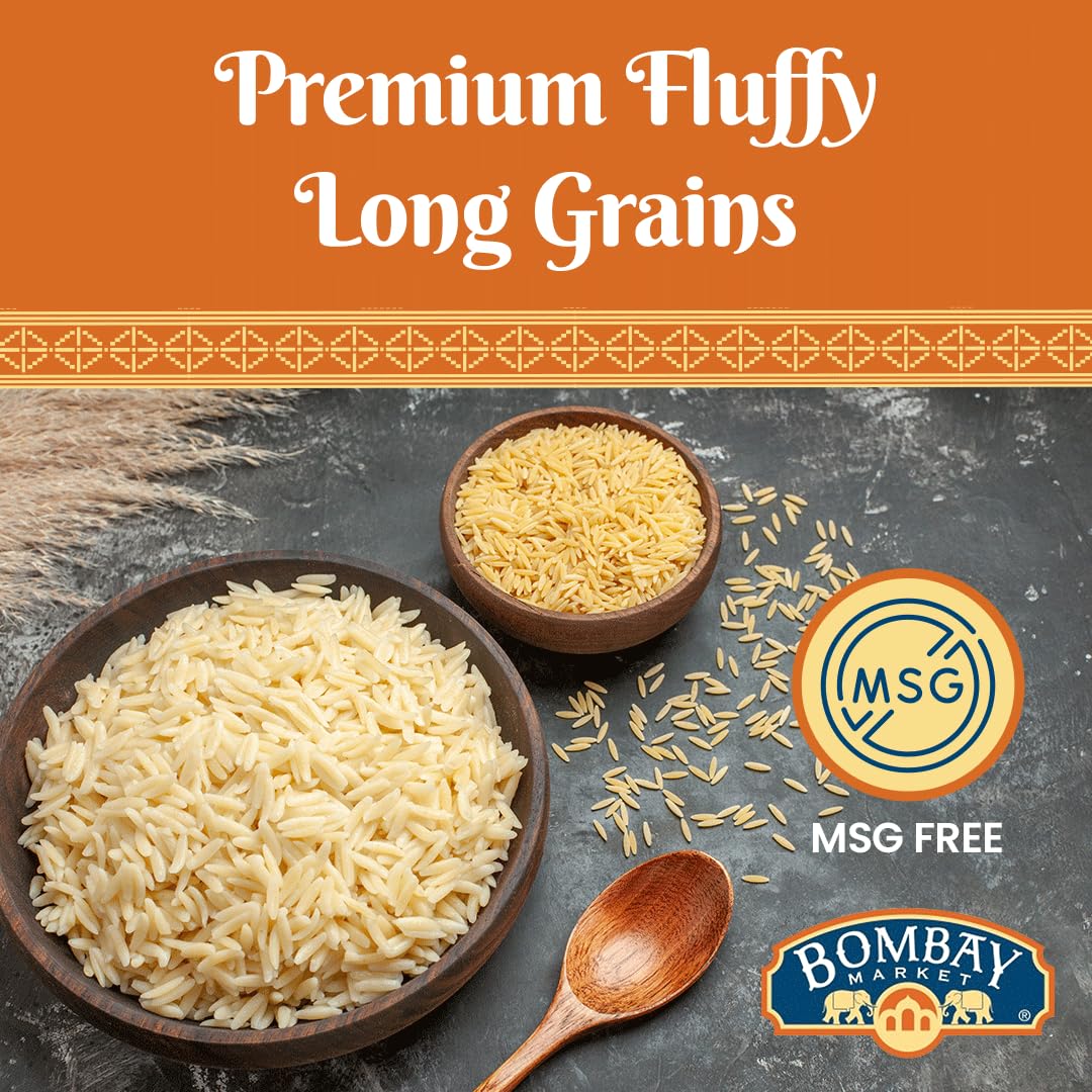 Bombay Market White Basmati Rice - Aromatic & Nutty Flavor Basmati Rice - Long Grain Rice Basmati (10 Pound Bag)