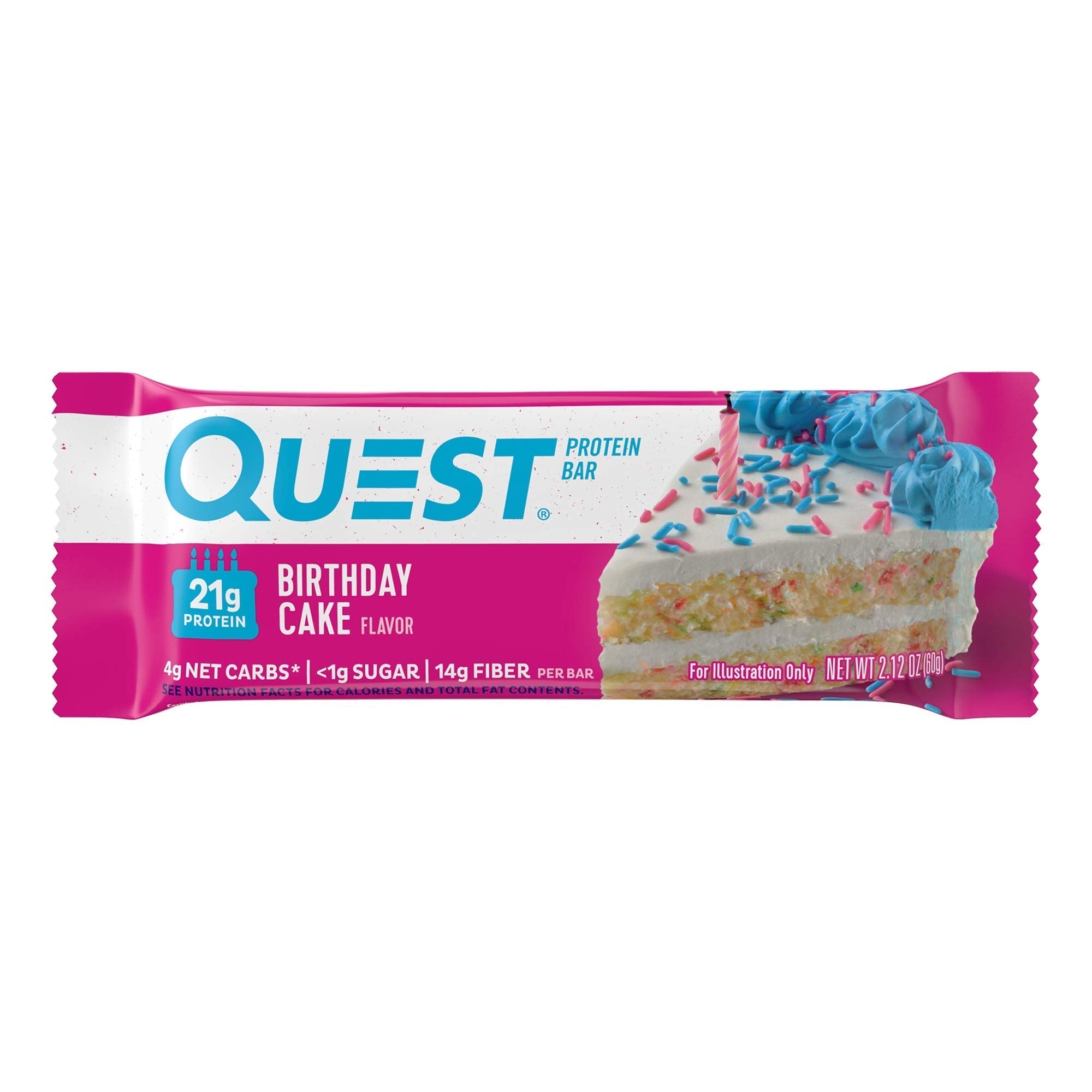 Quest Nutrition Chocolate Chip Dough Cookie Protein Bars, 21g Protein, 1g Sugar, 4g Net Carb, High Fiber, Gluten Free, Keto Friendy, 12 Count