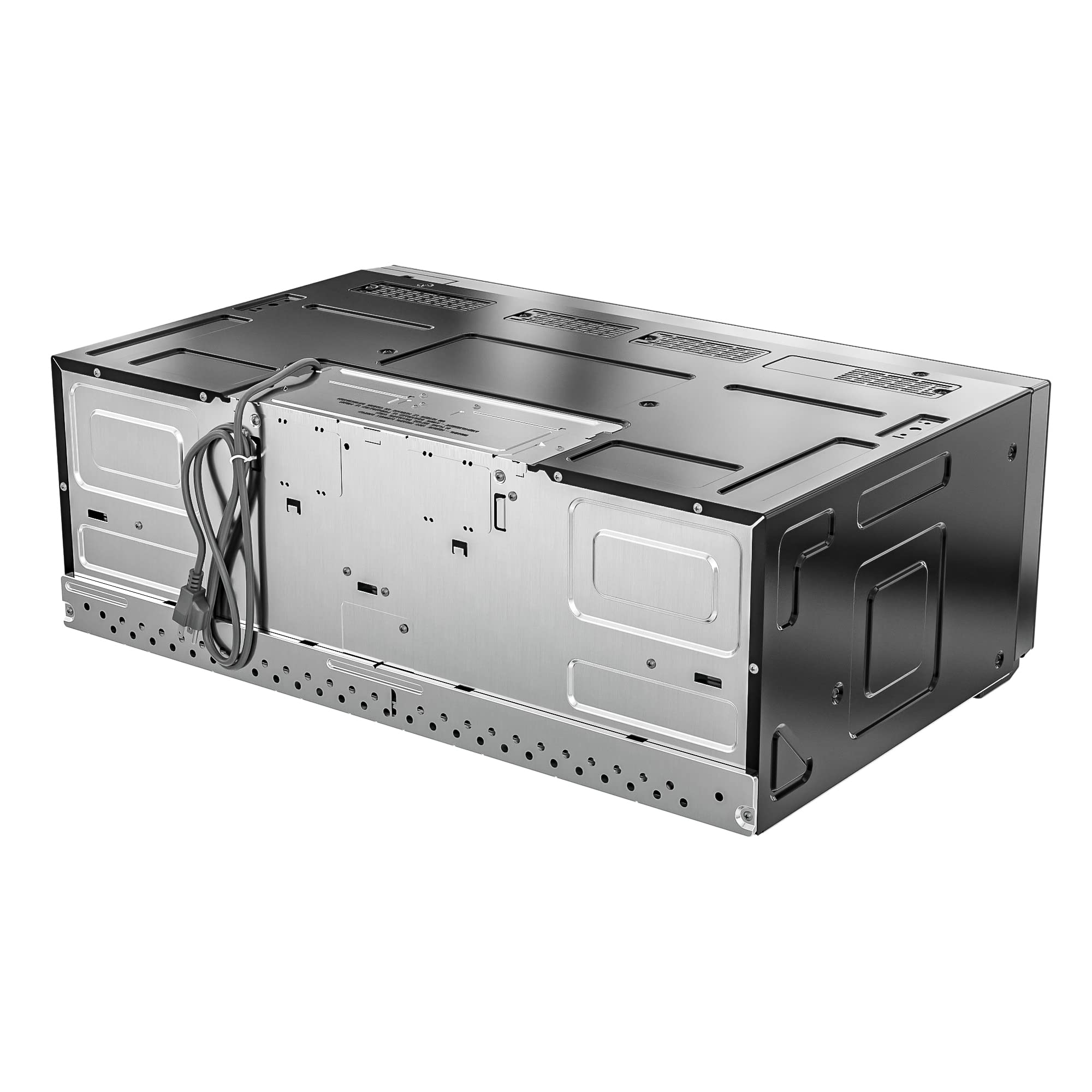 KoolMore Reserve Built-in Microwave Convection Oven with Air Fry, 3-in-1 Combo, Sensor Cook, Soft-Close Door, Stainless Steel, 24 in. / 1.6 cu. ft. with NEMA 5-20P Plug in Black