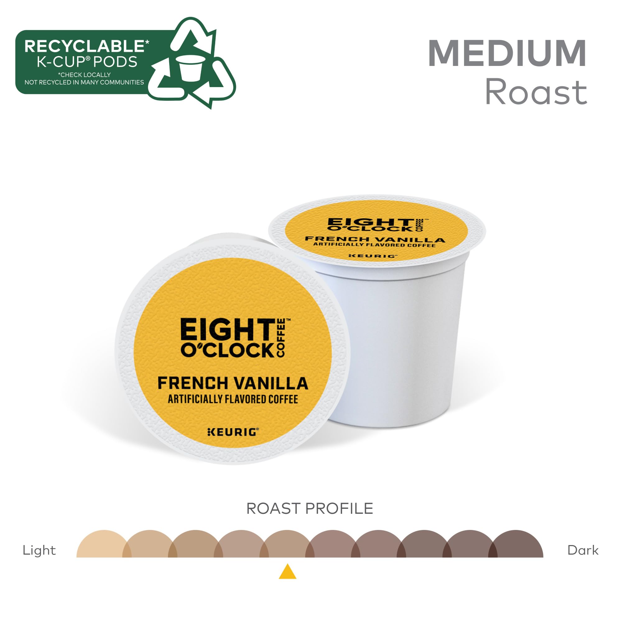 Eight O'Clock Coffee The Original, Single-Serve Keurig K-Cup Pods, Medium Roast Coffee Pods, 72 Count