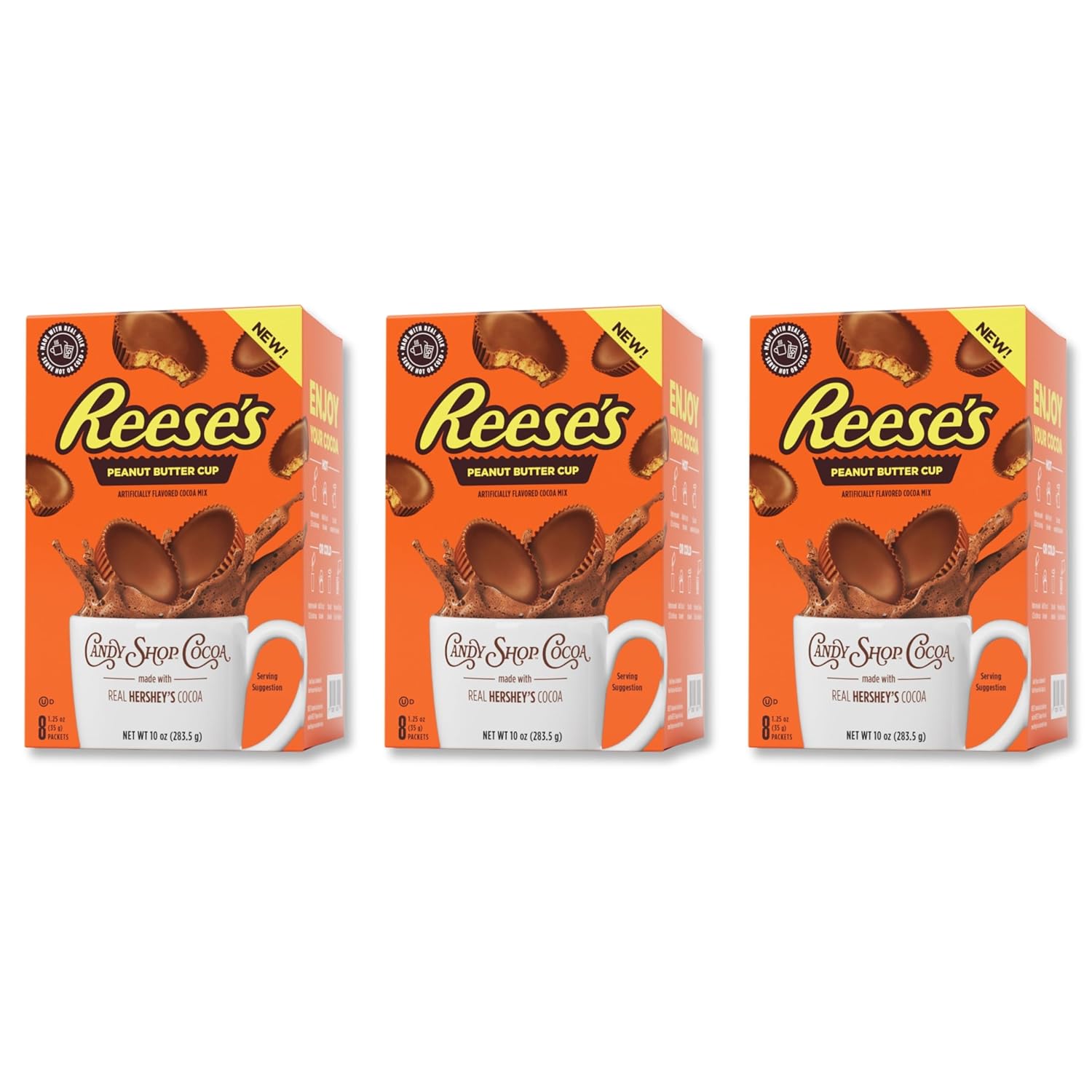 Candy Shop Cocoa HERSHEY'S Milk Chocolate Cocoa Mix, Hot Chocolate, Make Hot or Iced Cocoa, Made With Real Milk, Gluten Free, 1.25 oz packet (24 count)
