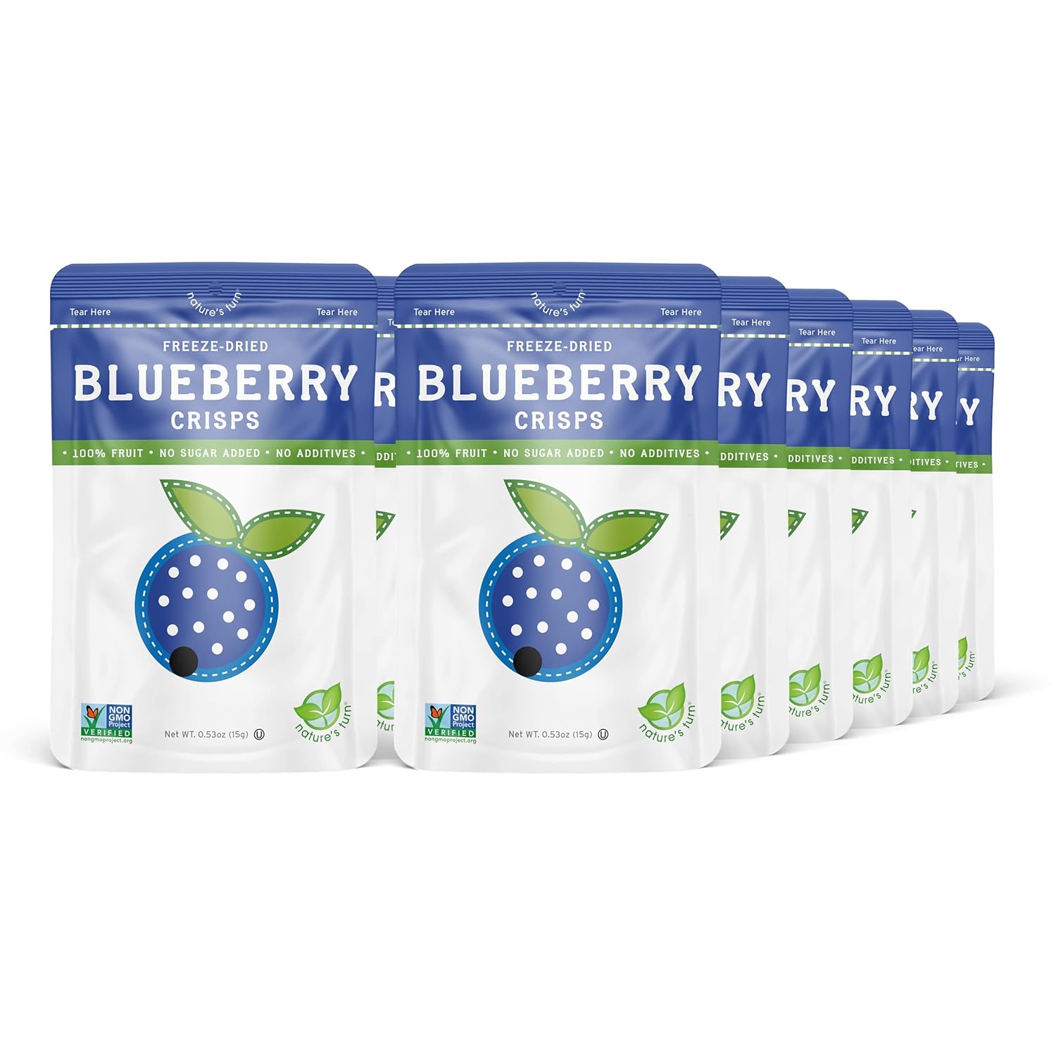 Nature’s Turn Freeze-Dried Strawberry Crisps – Healthy, Gluten-Free, Crispy & Delicious, Plant-Based Snack, Ideal for Cereal, Smoothies, School Lunches, & On-the-Go, Bags of 12 (0.53 oz Each)