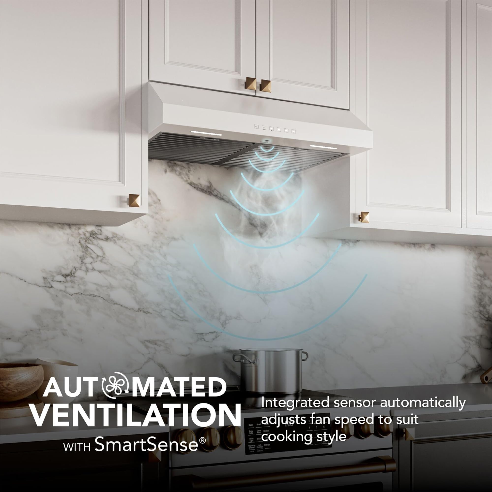 Broan-NuTone BCSQ130SS Three-Speed Glacier Under-Cabinet Range Hood with LED Lights ADA Capable, 1.5 Sones, 375 Max Blower CFM, 30-Inch, Stainless Steel