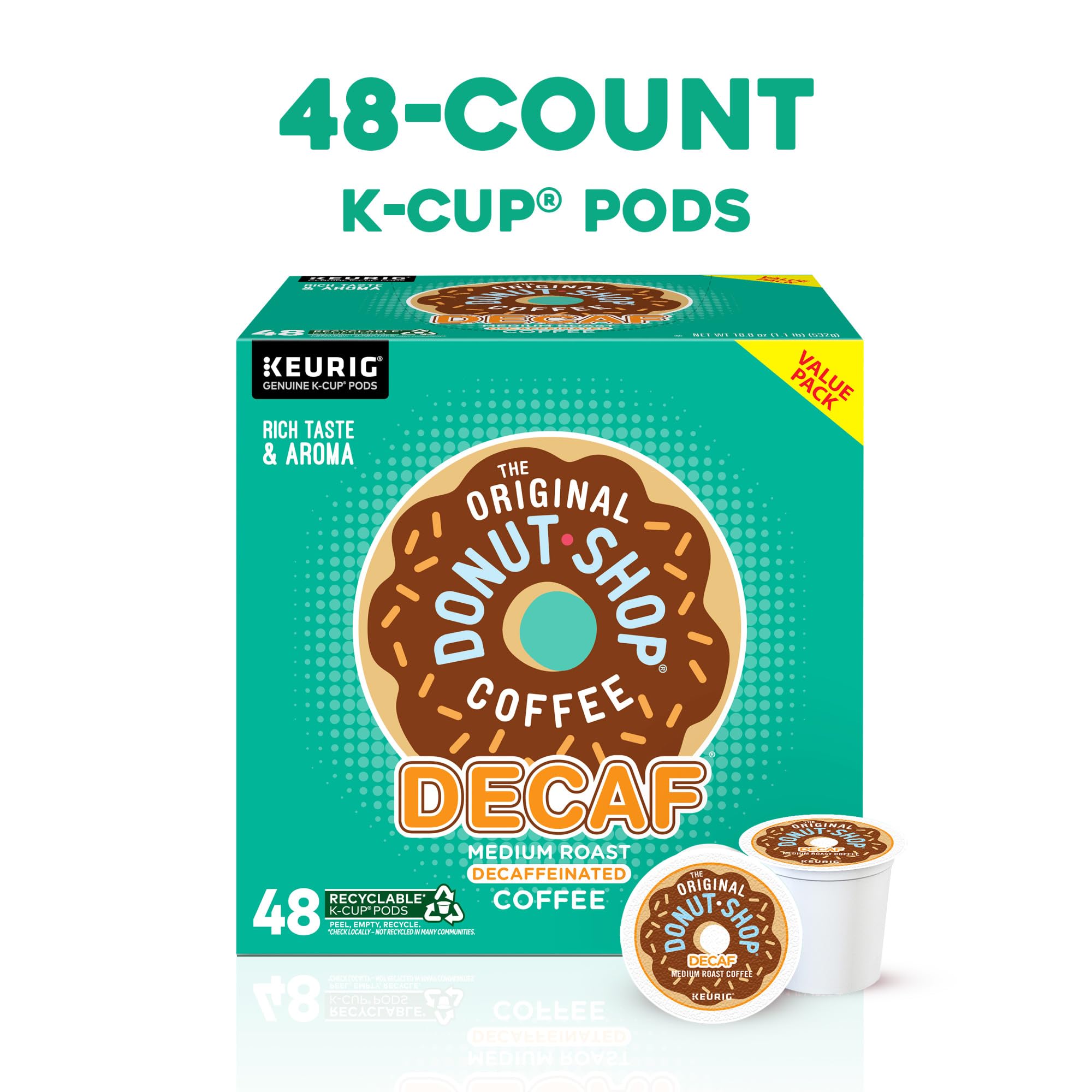 The Original Donut Shop Regular Keurig Single-Serve K-Cup Pods, Medium Roast Coffee, 72 Count