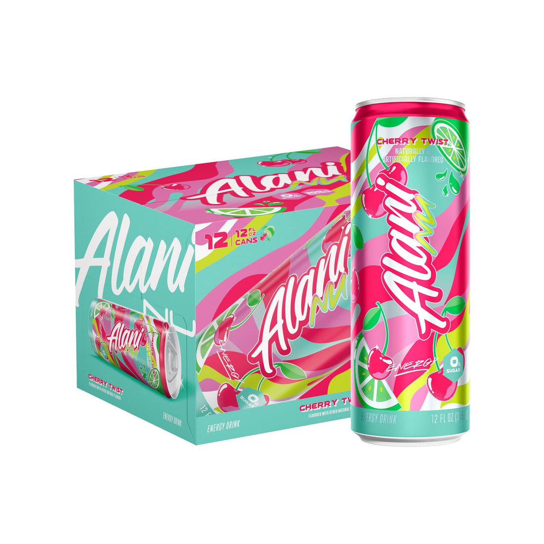 Alani Nu CHERRY TWIST Sugar Free, Low Calorie Energy Drinks, 200mg Caffeine, Biotin B Vitamins, Zero Sugar, 15 Calories, 12 Fl Oz Cans, 12 Pack0