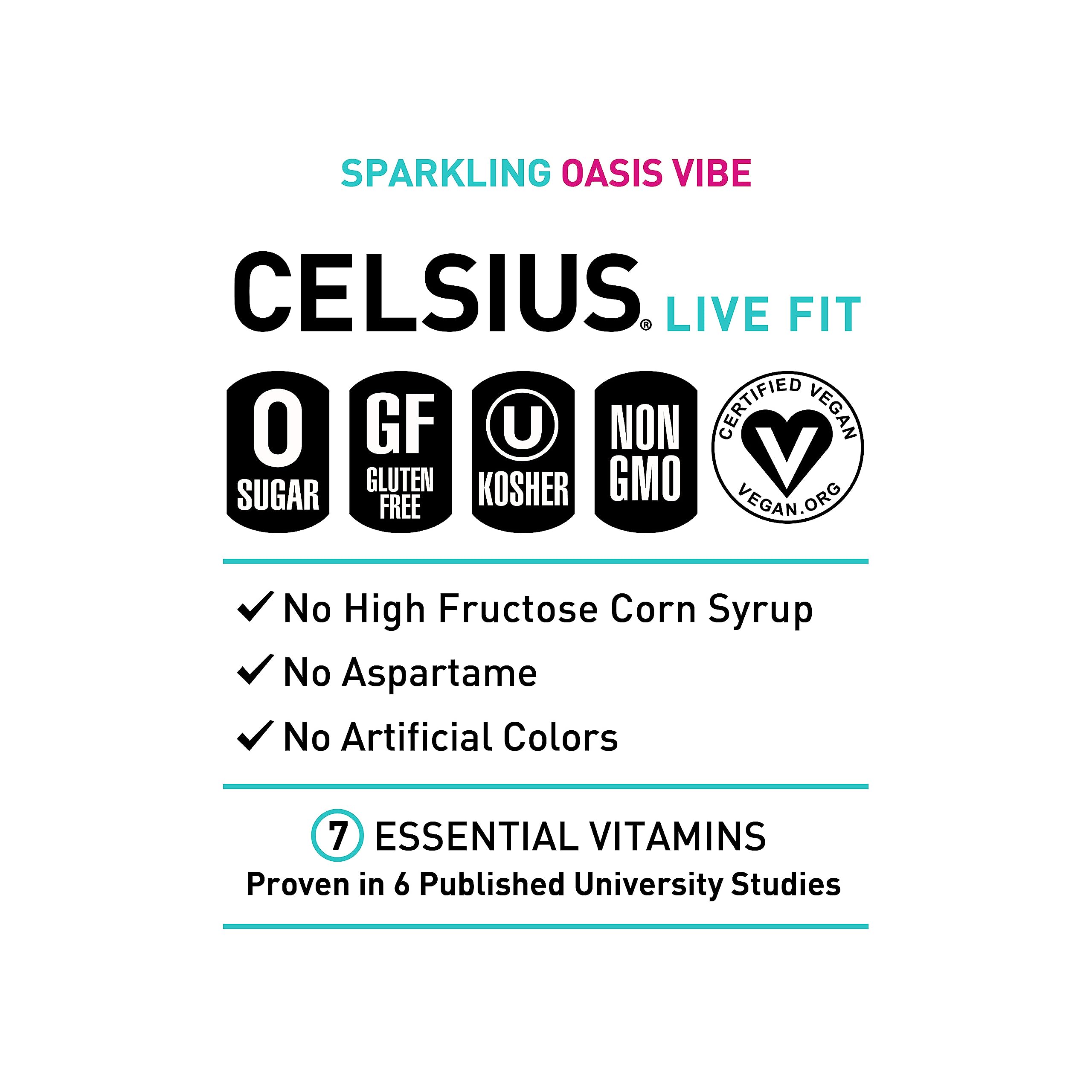 CELSIUS ASTRO VIBE Sparkling Blue Razz, Sugar Free Energy Drink, 12 Fl Oz (Pack of 12)