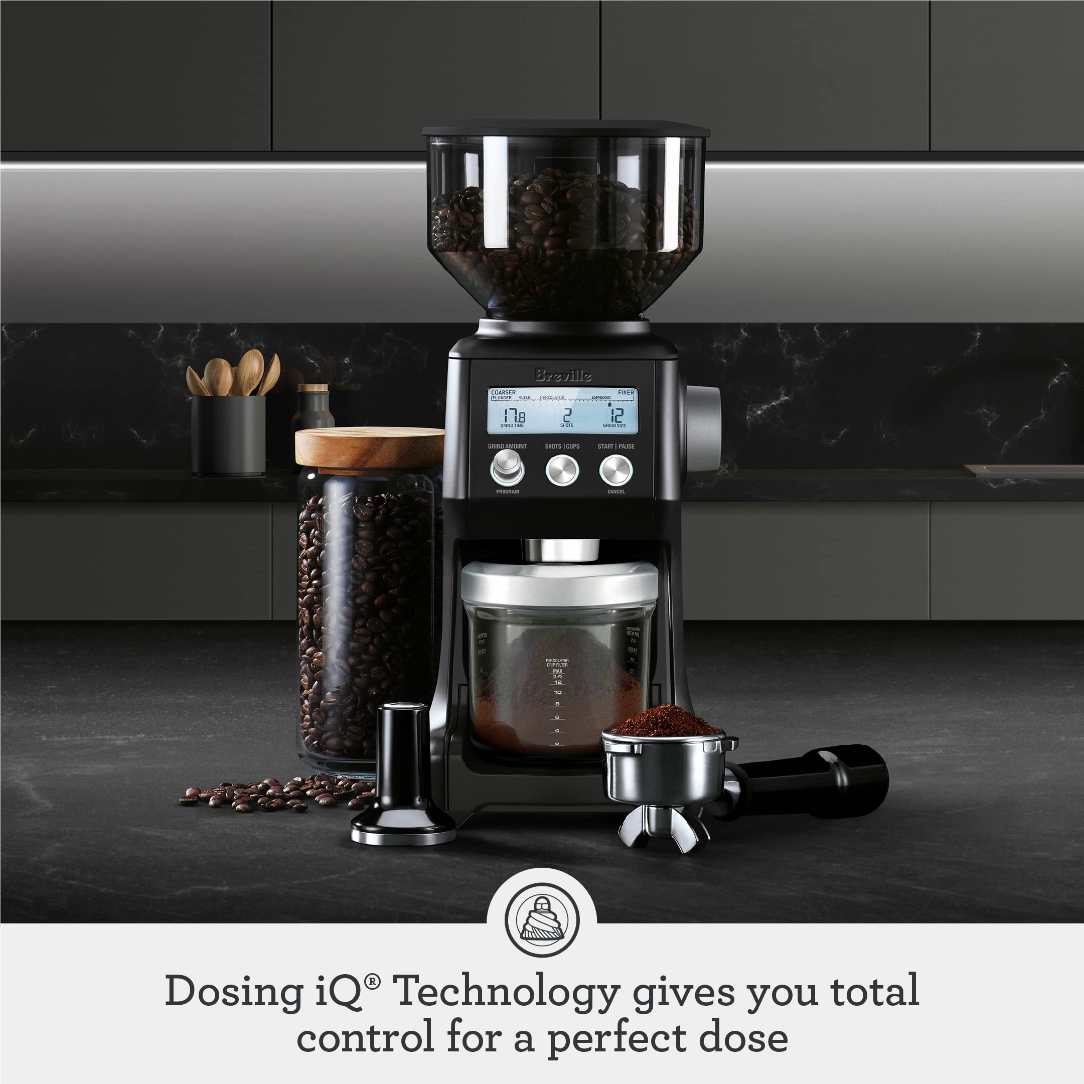 Breville BCG820BSS Smart Grinder Pro for Coffee and Espresso, Brushed Stainless Steel
