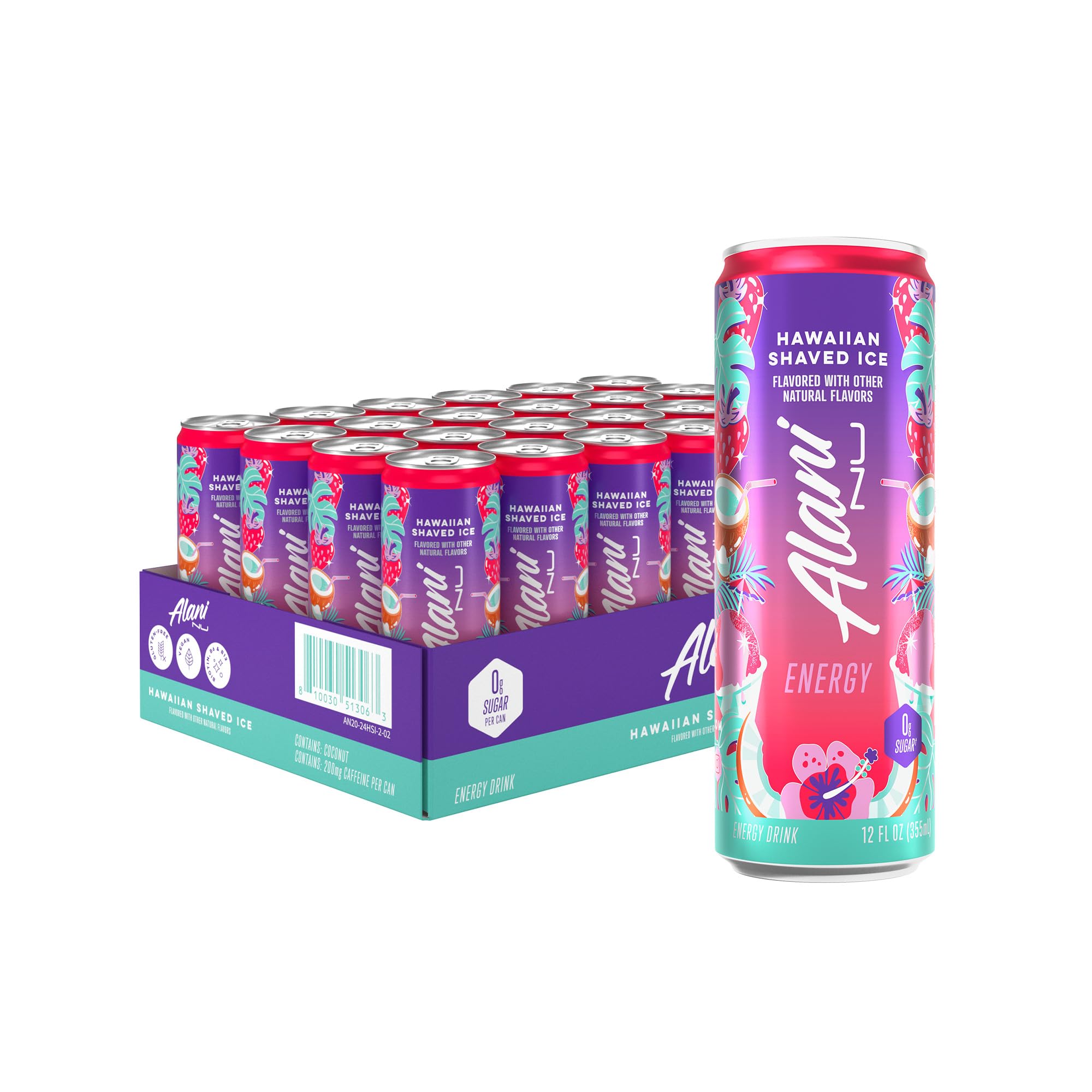 Alani Nu CHERRY TWIST Sugar Free, Low Calorie Energy Drinks, 200mg Caffeine, Biotin B Vitamins, Zero Sugar, 15 Calories, 12 Fl Oz Cans, 12 Pack0