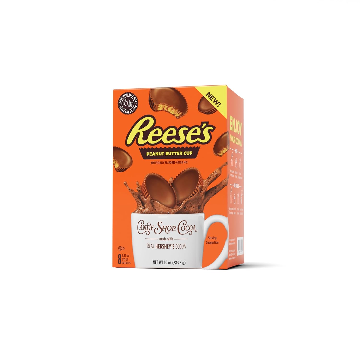 Candy Shop Cocoa HERSHEY'S Milk Chocolate Cocoa Mix, Hot Chocolate, Make Hot or Iced Cocoa, Made With Real Milk, Gluten Free, 1.25 oz packet (24 count)
