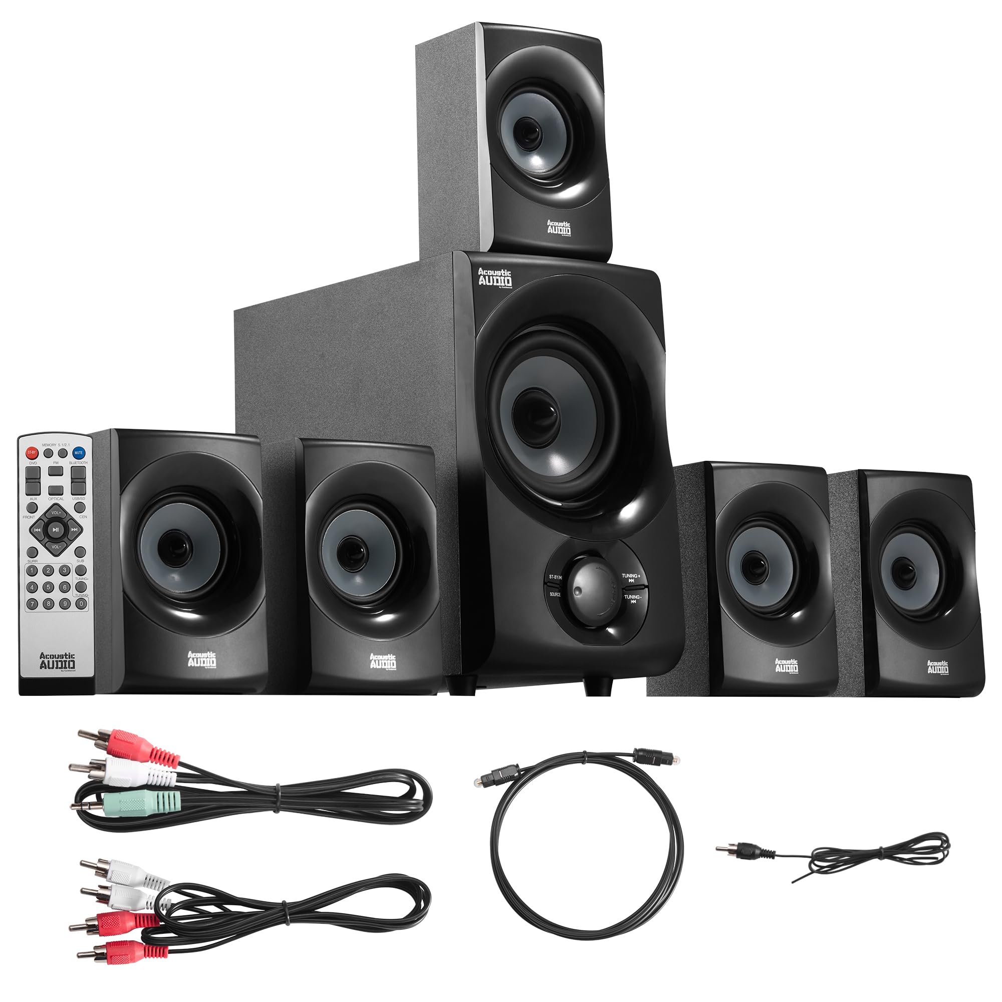 Acoustic Audio AA5170 Home Theater 5.1 Bluetooth Speaker System 700W with Powered Sub