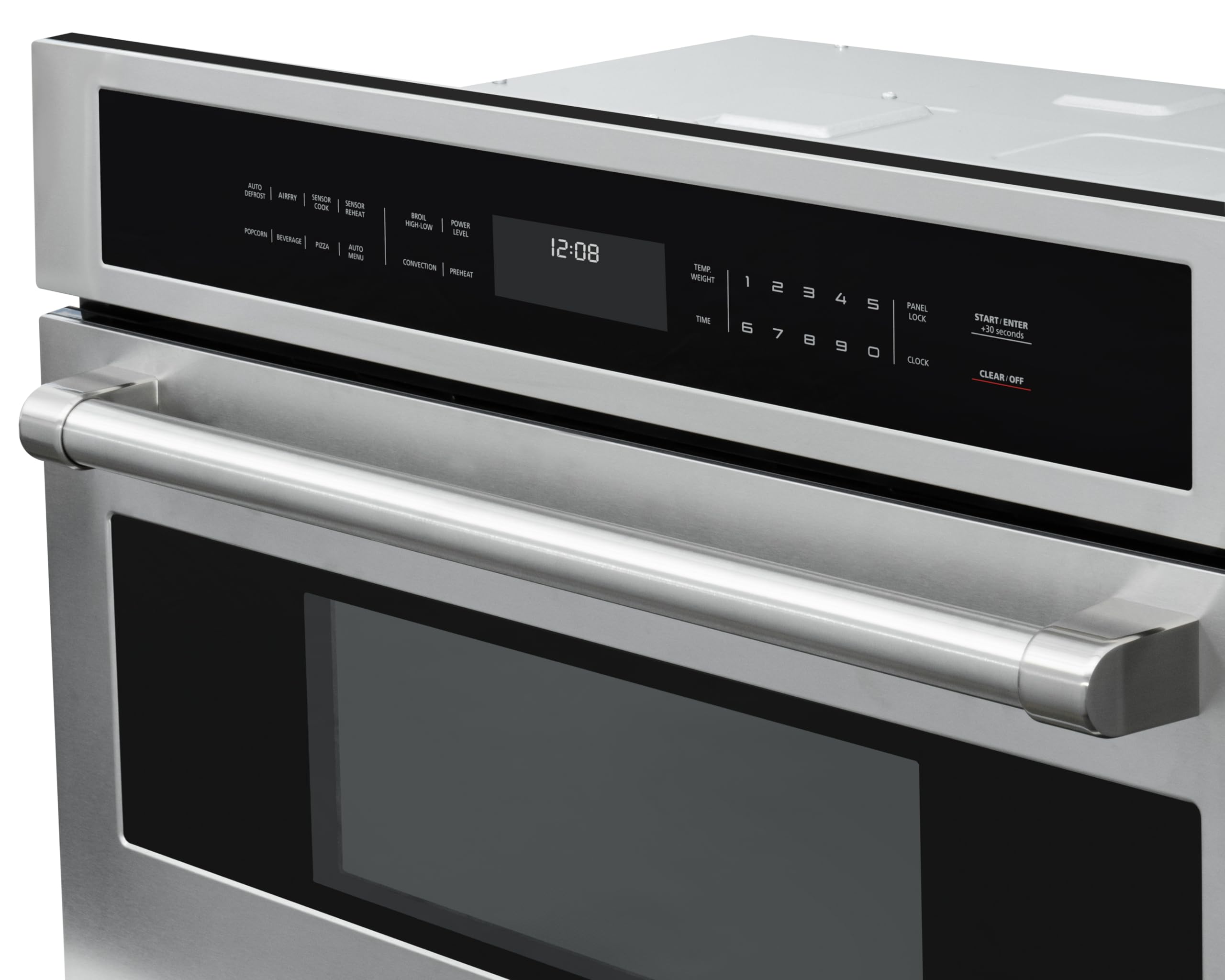 KoolMore Reserve Built-in Microwave Convection Oven with Air Fry, 3-in-1 Combo, Sensor Cook, Soft-Close Door, Stainless Steel, 24 in. / 1.6 cu. ft. with NEMA 5-20P Plug in Black