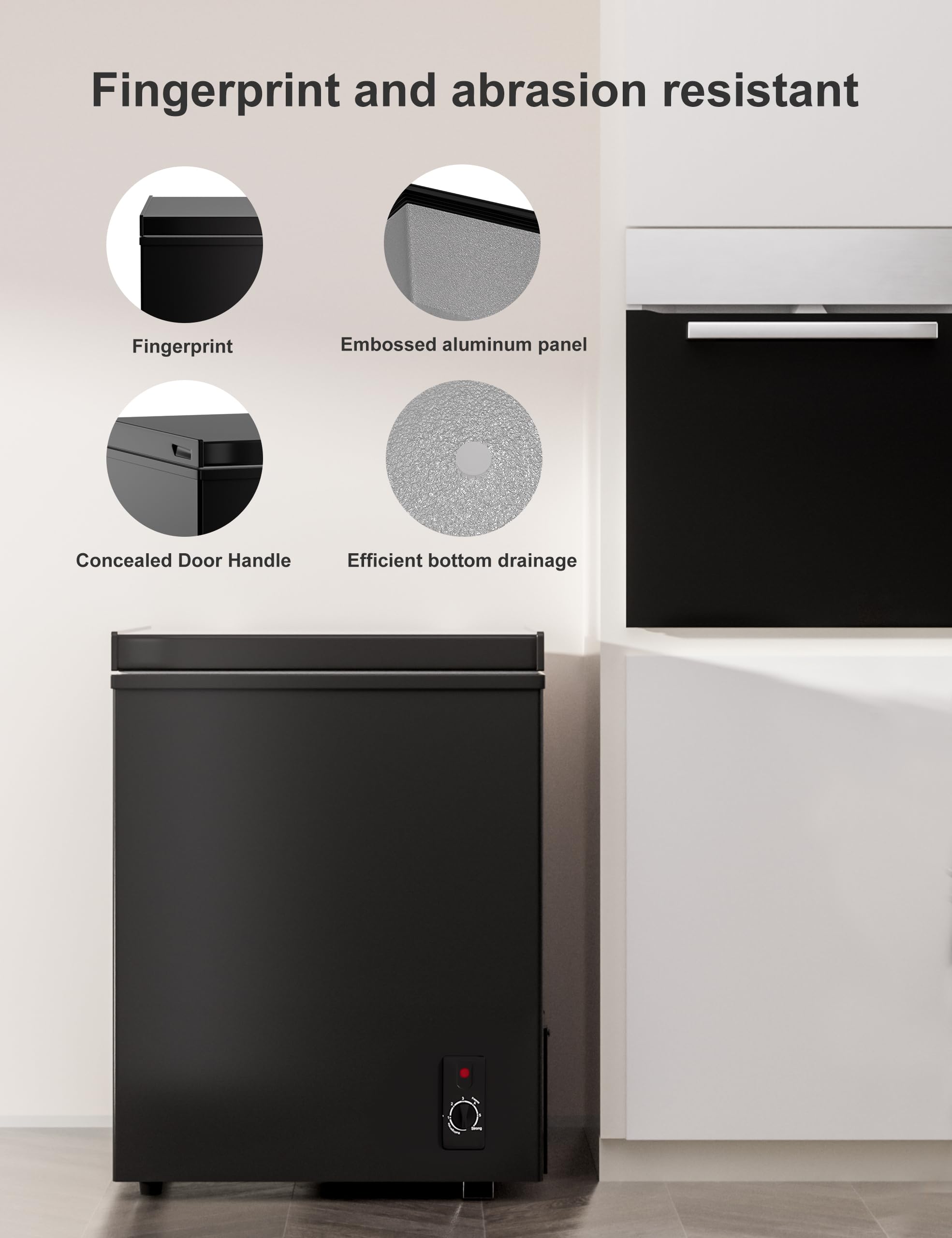 7.0 Cu Ft Chest Freezer - Energy Saving Quiet Top Open Door Mini Freezer Adjustable 6 Thermostat - Compact Small Deep Freezer w/Removable Basket and Defrost Water Drain for Home/Apartment/Garage