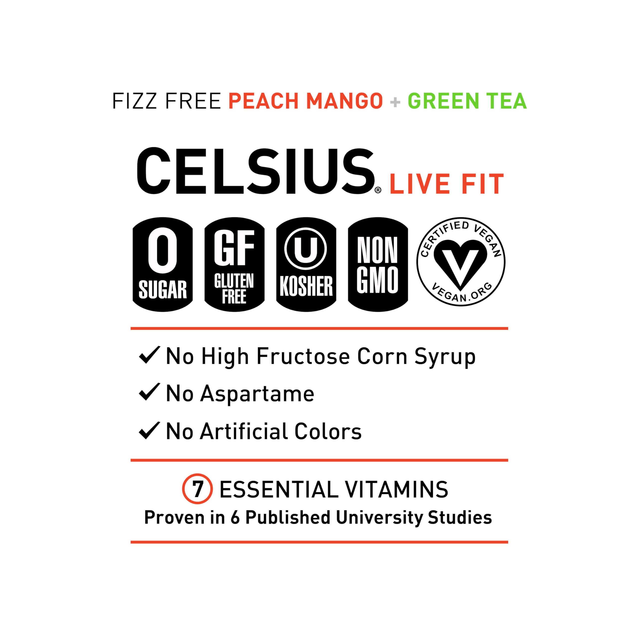 CELSIUS Sparkling Kiwi Guava, Functional Essential Energy Drink 12 Fl Oz (Pack of 12)