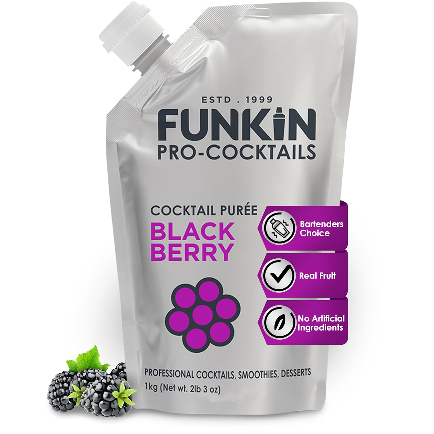 Funkin Fruit Puree | Real Fruit, Simple Ingredient, Natural Mixer for Cocktails, Drinks, Smoothies | Vegan, Non-GMO, Gluten-Free (2.2 lbs) (Passion Fruit)