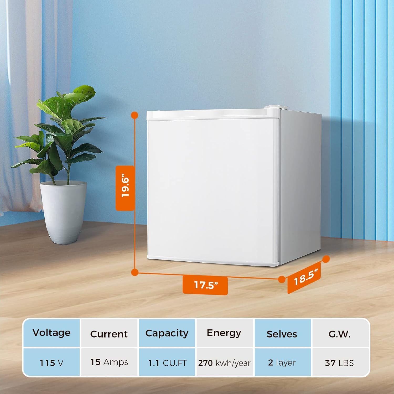Kismile Small Freezer Upright, 3.0 Cu.ft Mini Freezer with Adjustable Thermostat, Removable Shelves, Reversible Single Door, Stand Up Freezer for Bedroom/Home/Dorms/Apartment (Stainless Steel)
