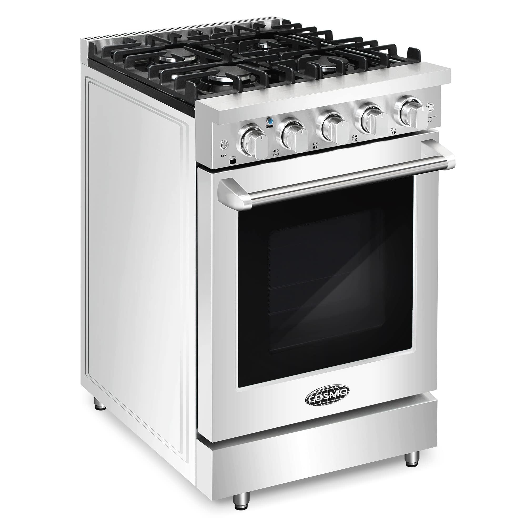 COSMO COS-EPGR366 36 in. Haven Collection 6.0 cu. ft. Gas Range, 6 Burners, Convection Oven, Knob LEDs, Storage Drawer, Stainless Steel