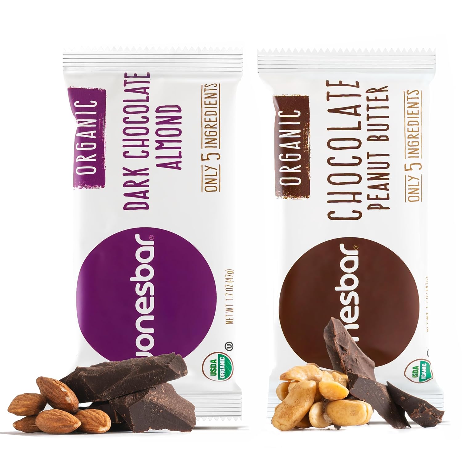 JONESBAR Organic Plant Based Protein Bars | Peanut Butter and Jelly | Fruit & Nut Bar, Kosher, Gluten Free, Breakfast Bars, School Snacks, Vegan Snack & Healthy Snacks for Adults and Kids (Pack of 12)